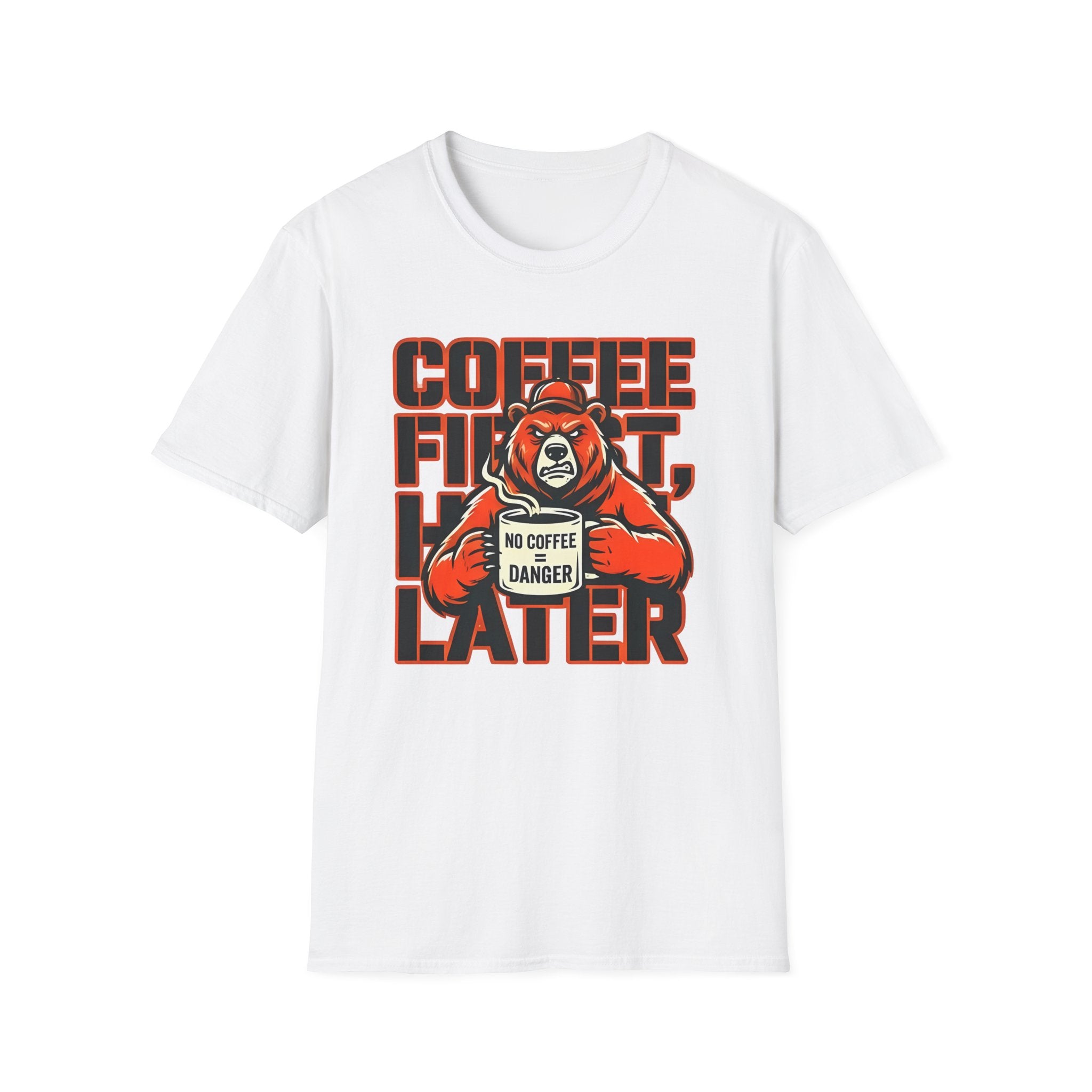 Coffee First Hike Later Funny Bear T-Shirt