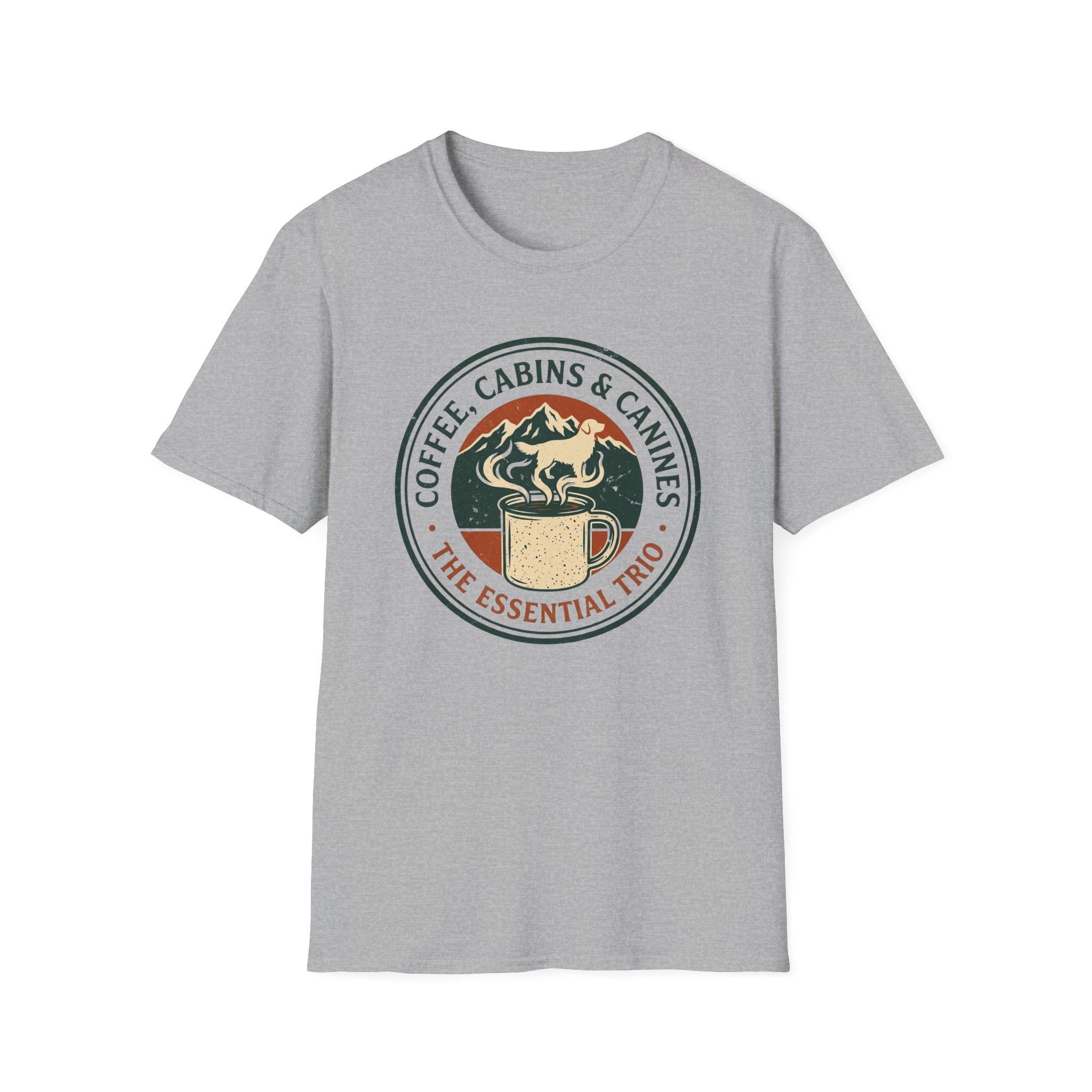 Coffee, Cabins & Canines - The Essential Trio T-Shirt