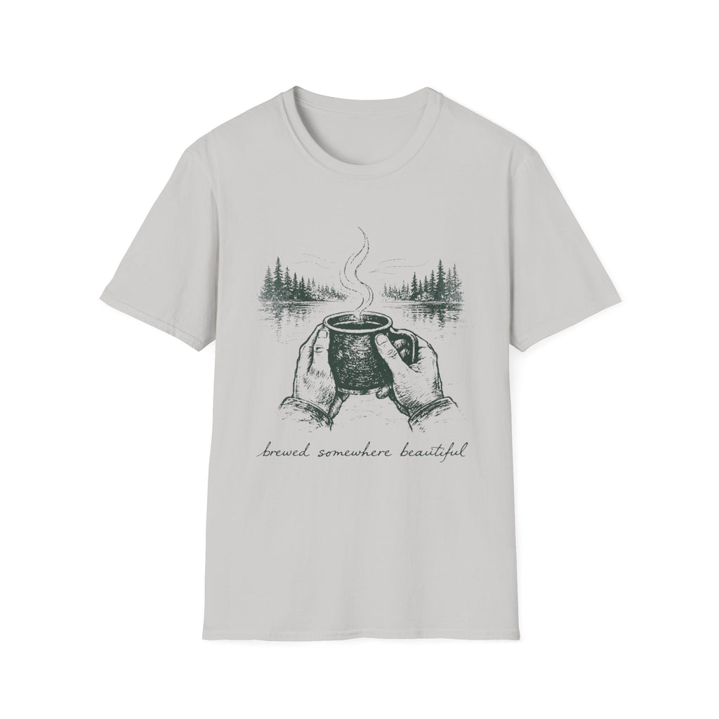 Brewed Somewhere Beautiful Field Guide Design T-Shirt