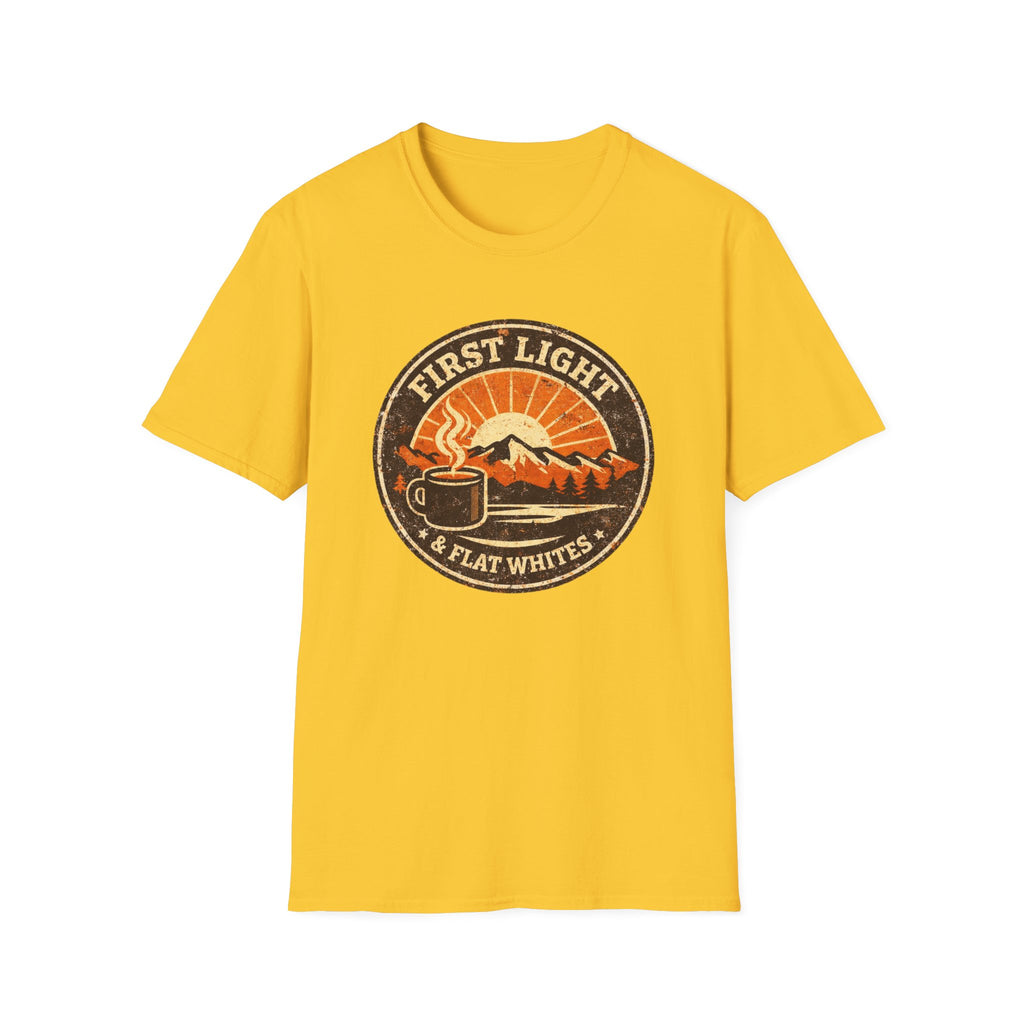 First Light & Flat Whites Distressed T-Shirt