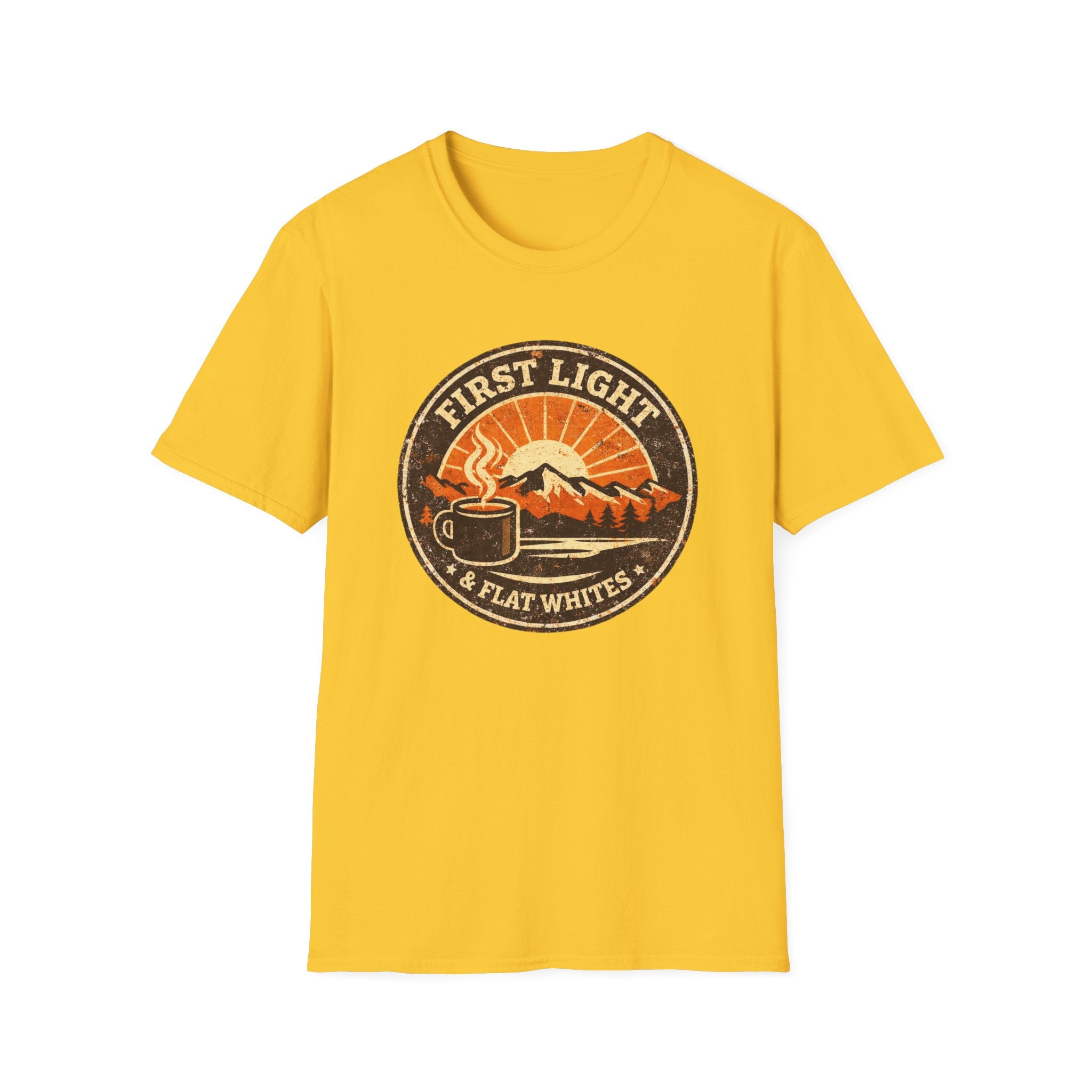 First Light & Flat Whites Distressed T-Shirt