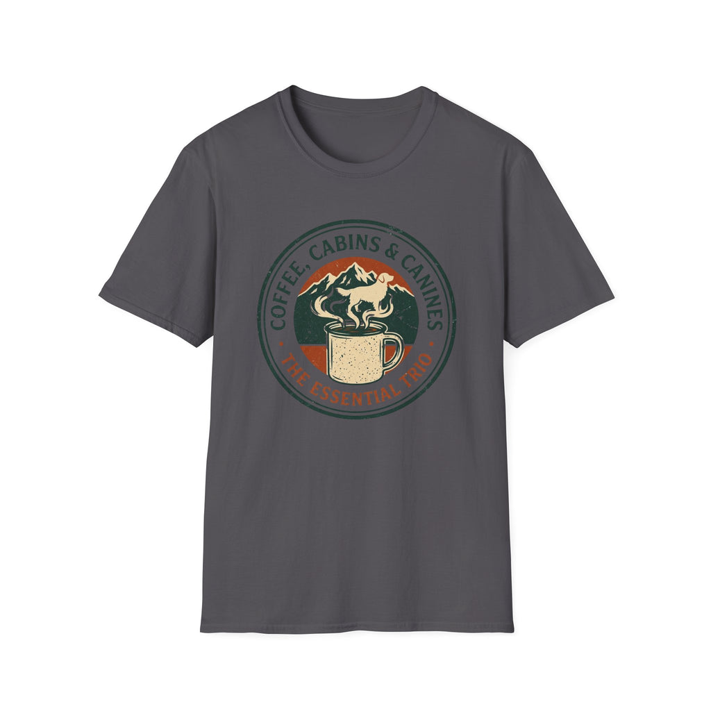 Coffee, Cabins & Canines - The Essential Trio T-Shirt