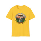 Mornings Are Better Outside T-shirt - Sunrise. Coffee. Mountains Retro Game Design