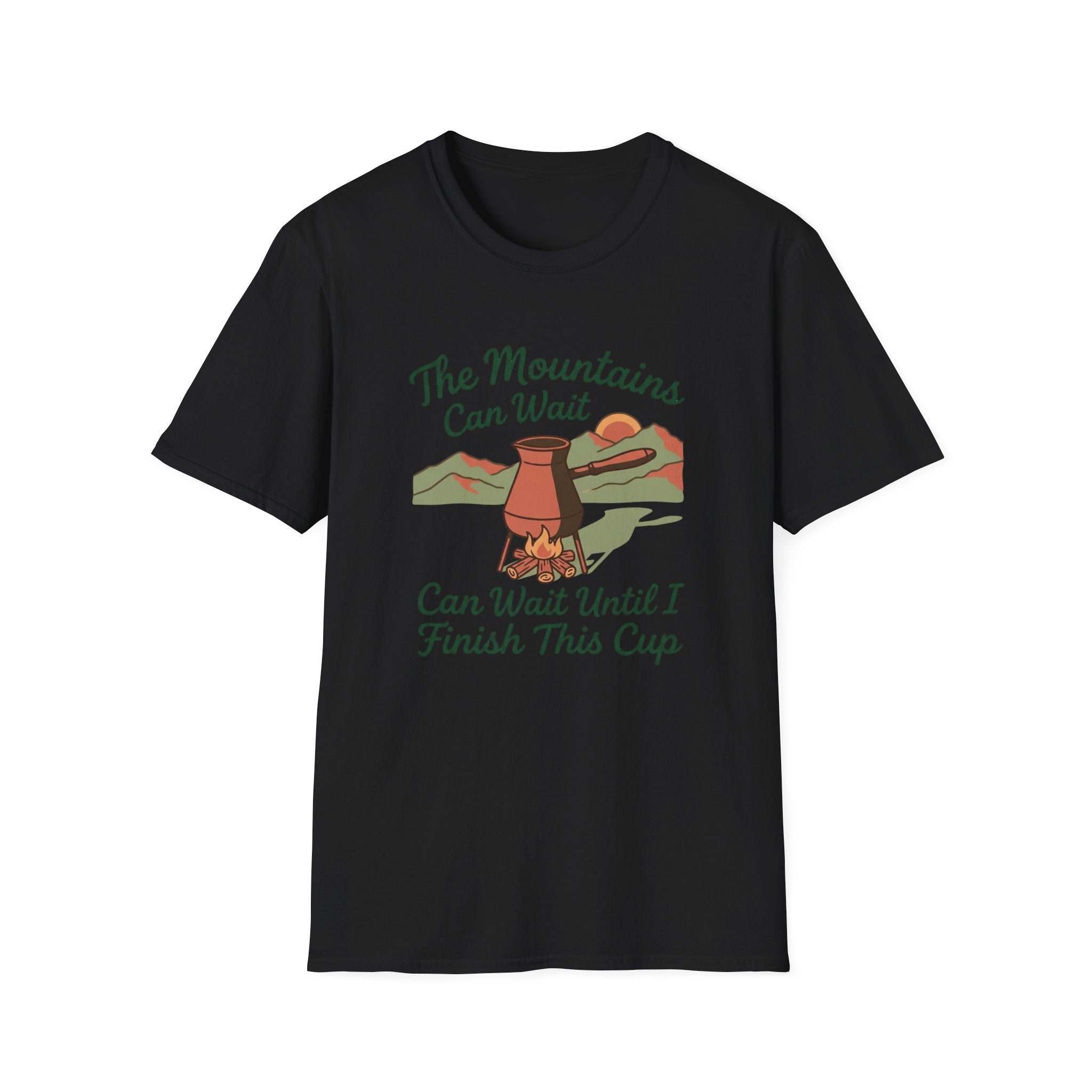 The Mountains Can Wait Campfire Coffee Pot T-shirt