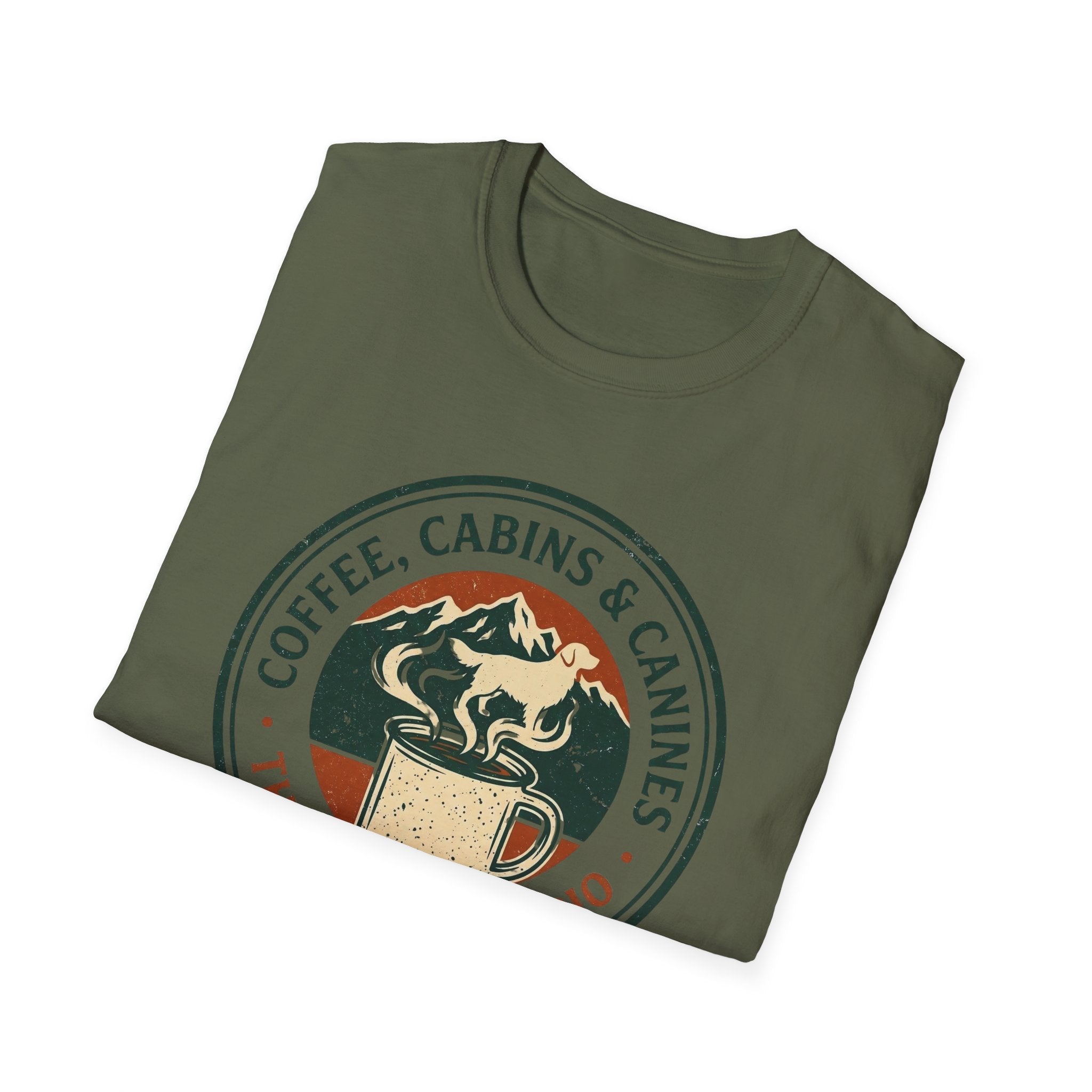Coffee, Cabins & Canines - The Essential Trio T-Shirt