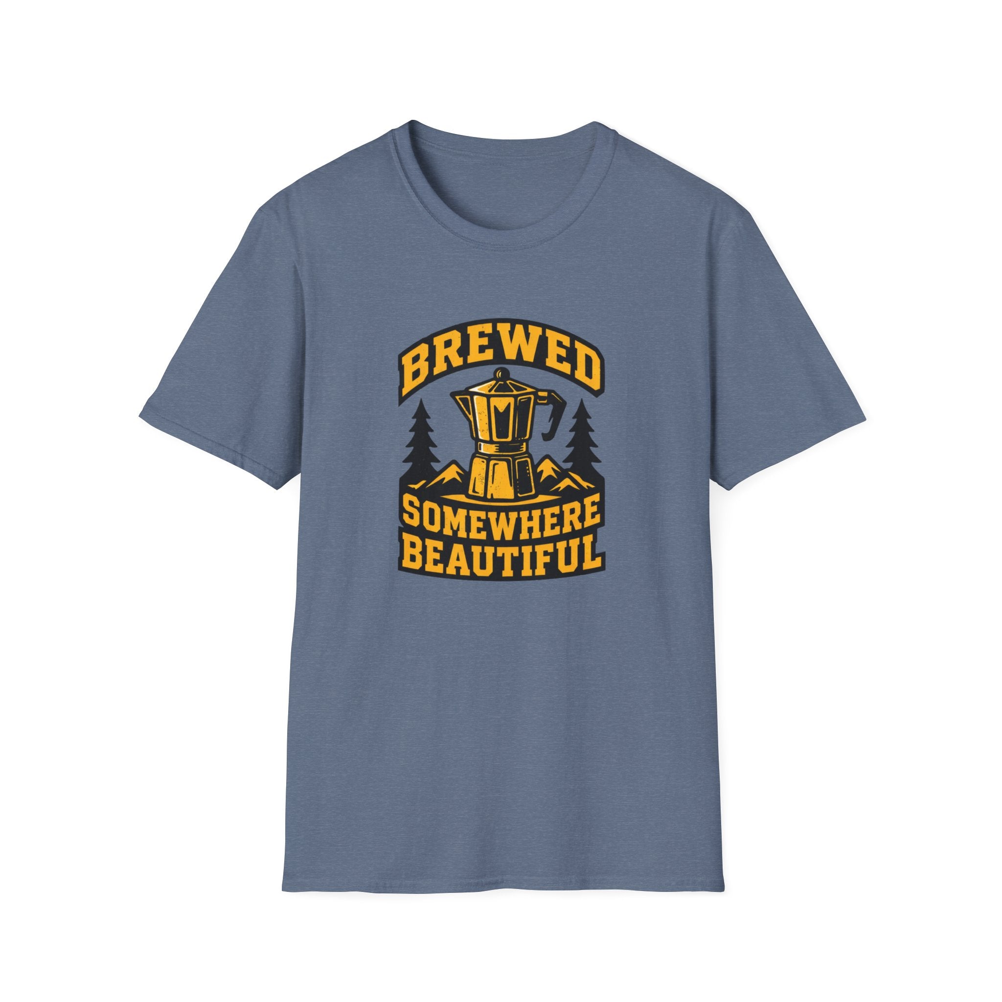 Brewed Somewhere Beautiful Coffee Pot T-Shirt