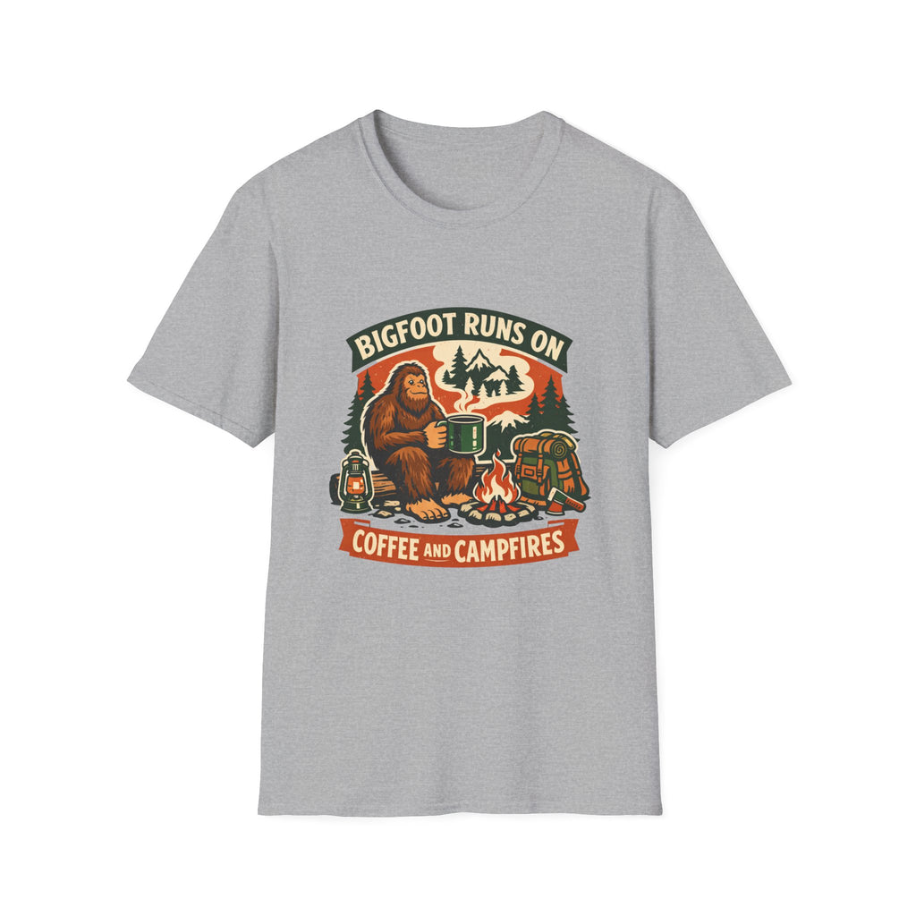 Bigfoot Runs On Coffee And Campfires T-Shirt