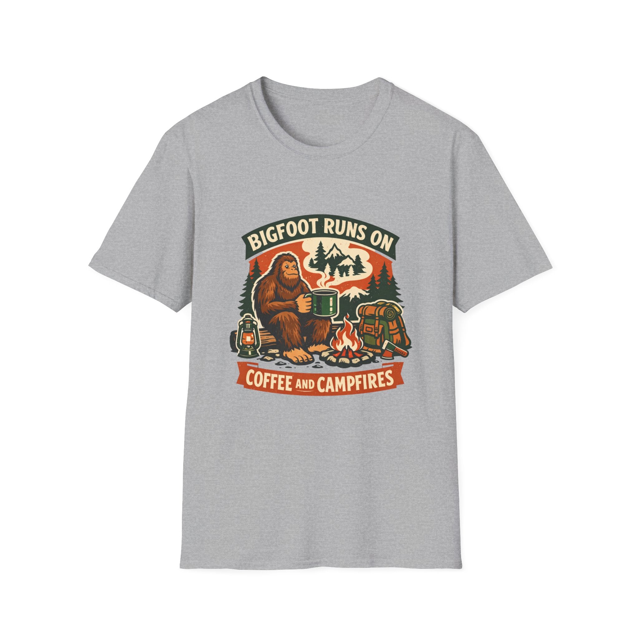 Bigfoot Runs On Coffee And Campfires T-Shirt