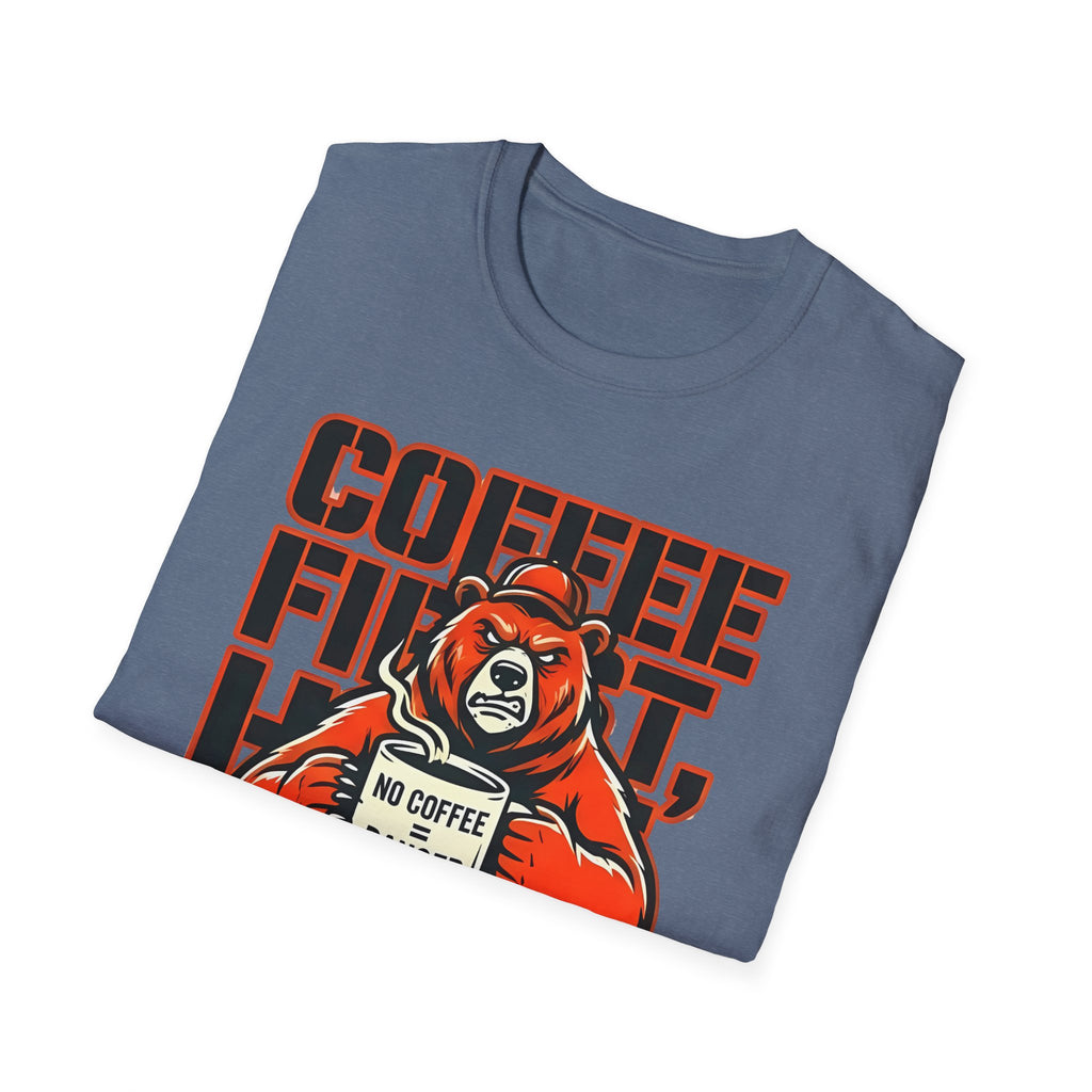 Coffee First Hike Later Funny Bear T-Shirt