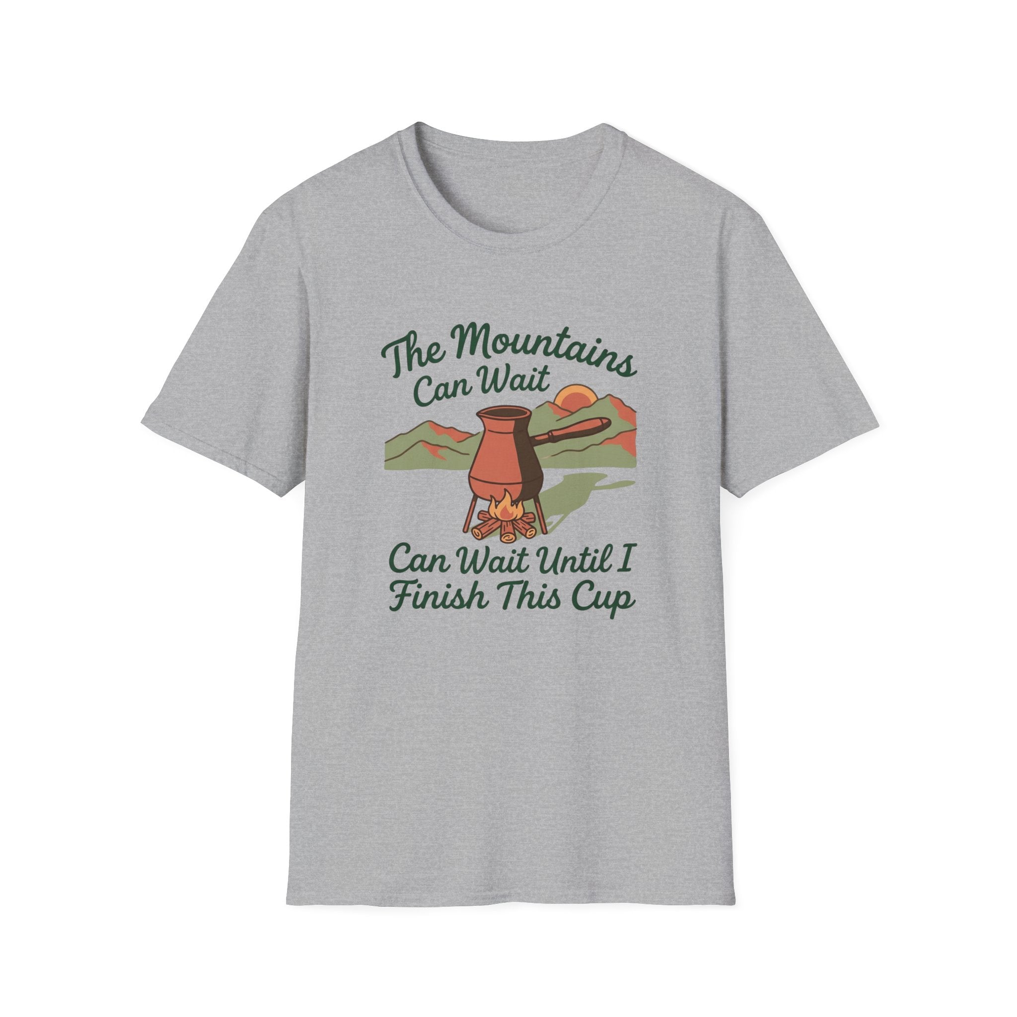 The Mountains Can Wait Campfire Coffee Pot T-shirt