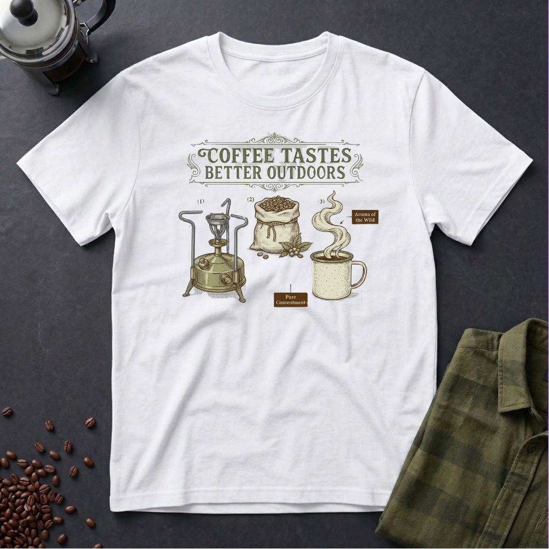 Coffee Taste Better Outdoors T-Shirt V1
