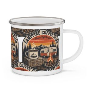 Campfire Coffee Club Camper Enamel Camping Mug