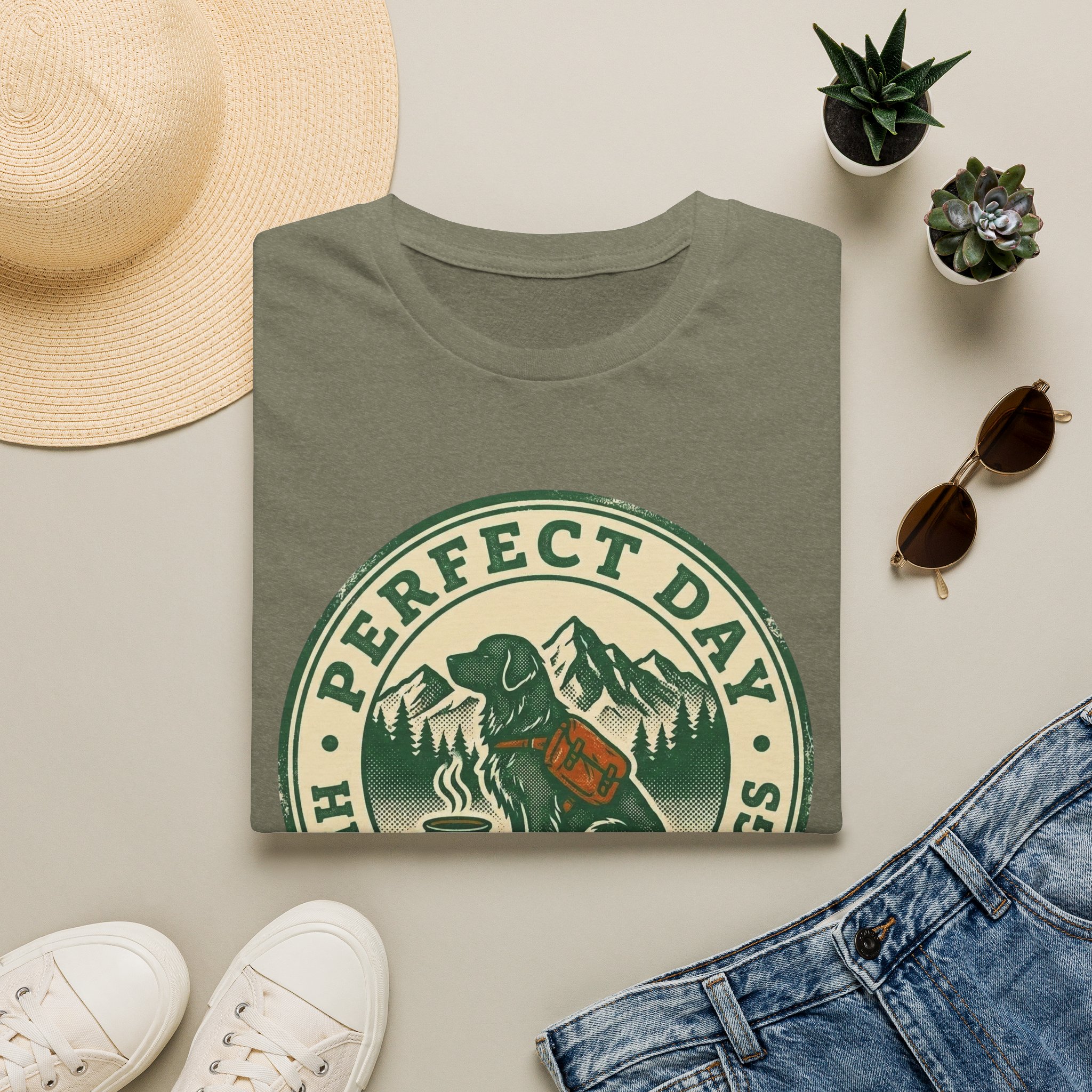 Perfect Day - Hiking Coffee Dogs T-Shirt - Image 13