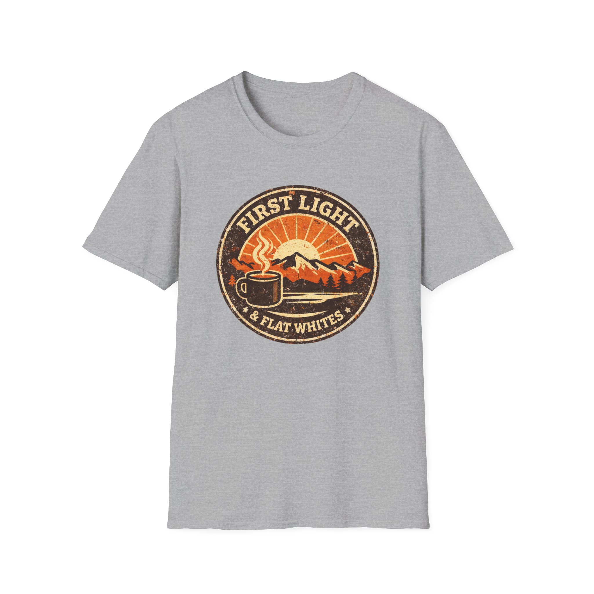 First Light & Flat Whites Distressed T-Shirt - Image 11