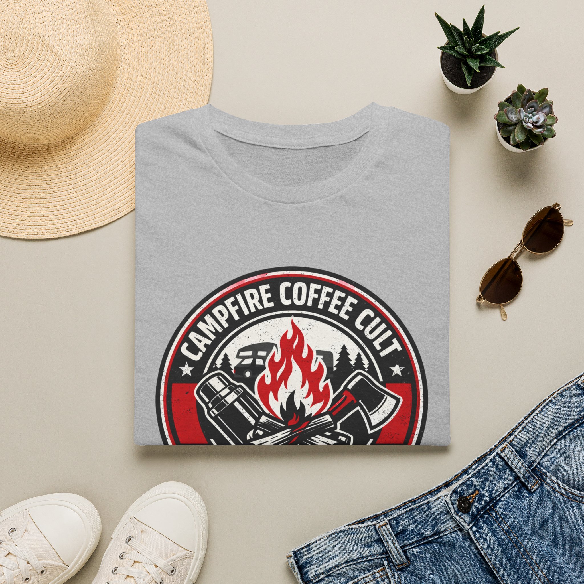 Campfire Coffee Cult Rise & Grind Emblem T-Shirt - Image 9