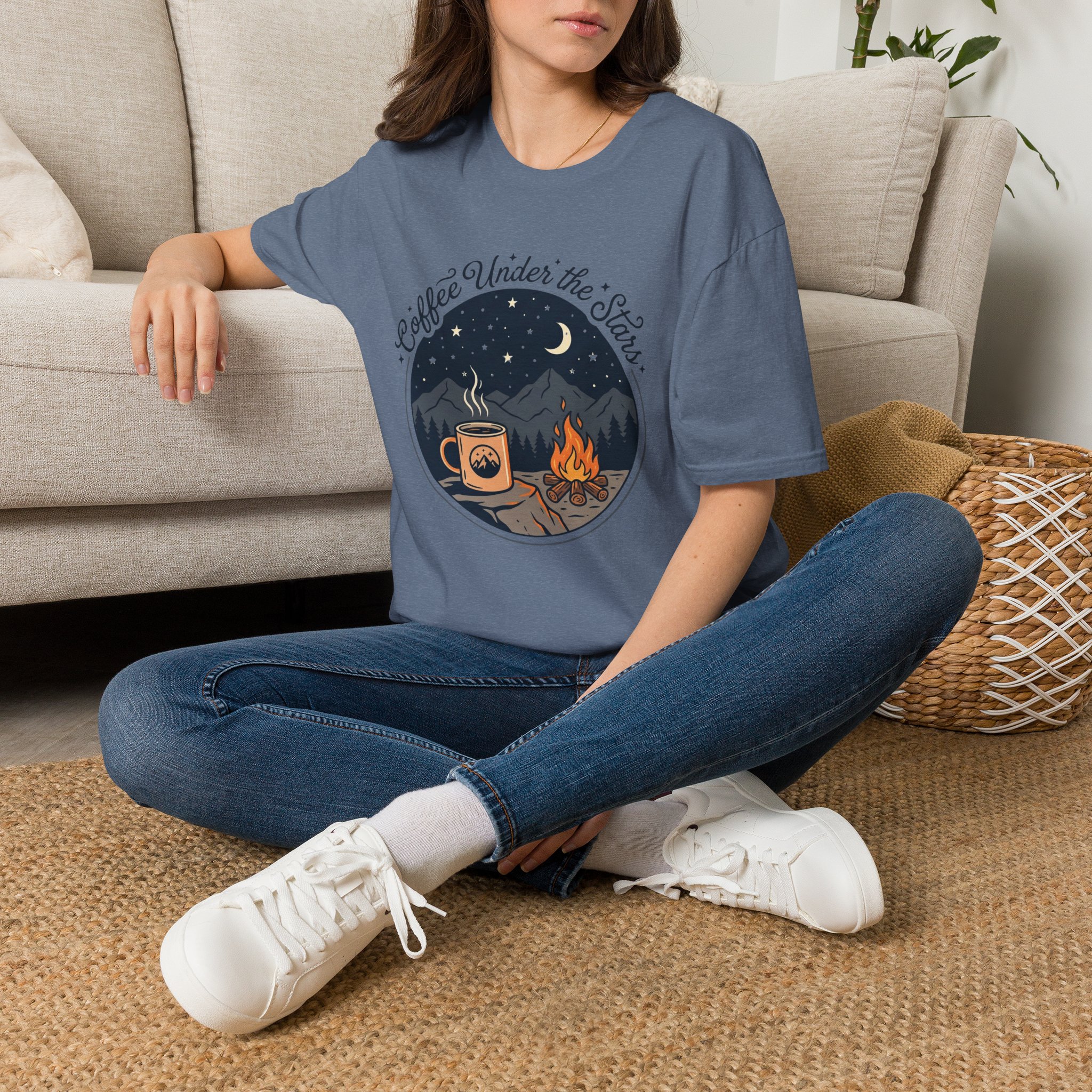 Coffee Under The Stars Cartoon Style T-Shirt - Image 14