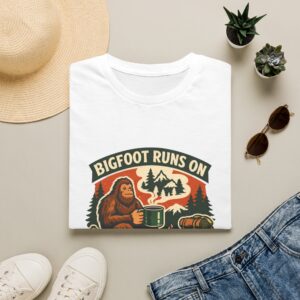 Bigfoot Runs On Coffee And Campfires T-Shirt