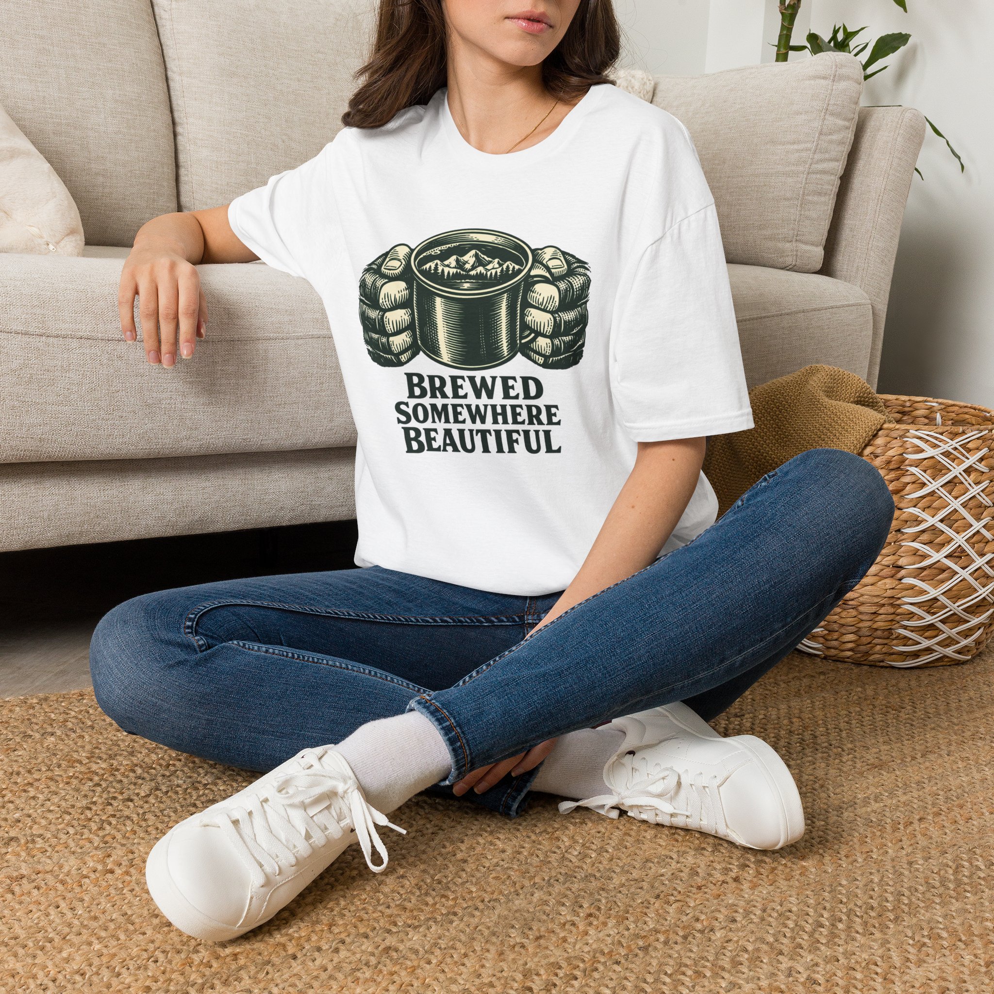 Brewed Somewhere Beautiful Metal T-Shirt - Image 2