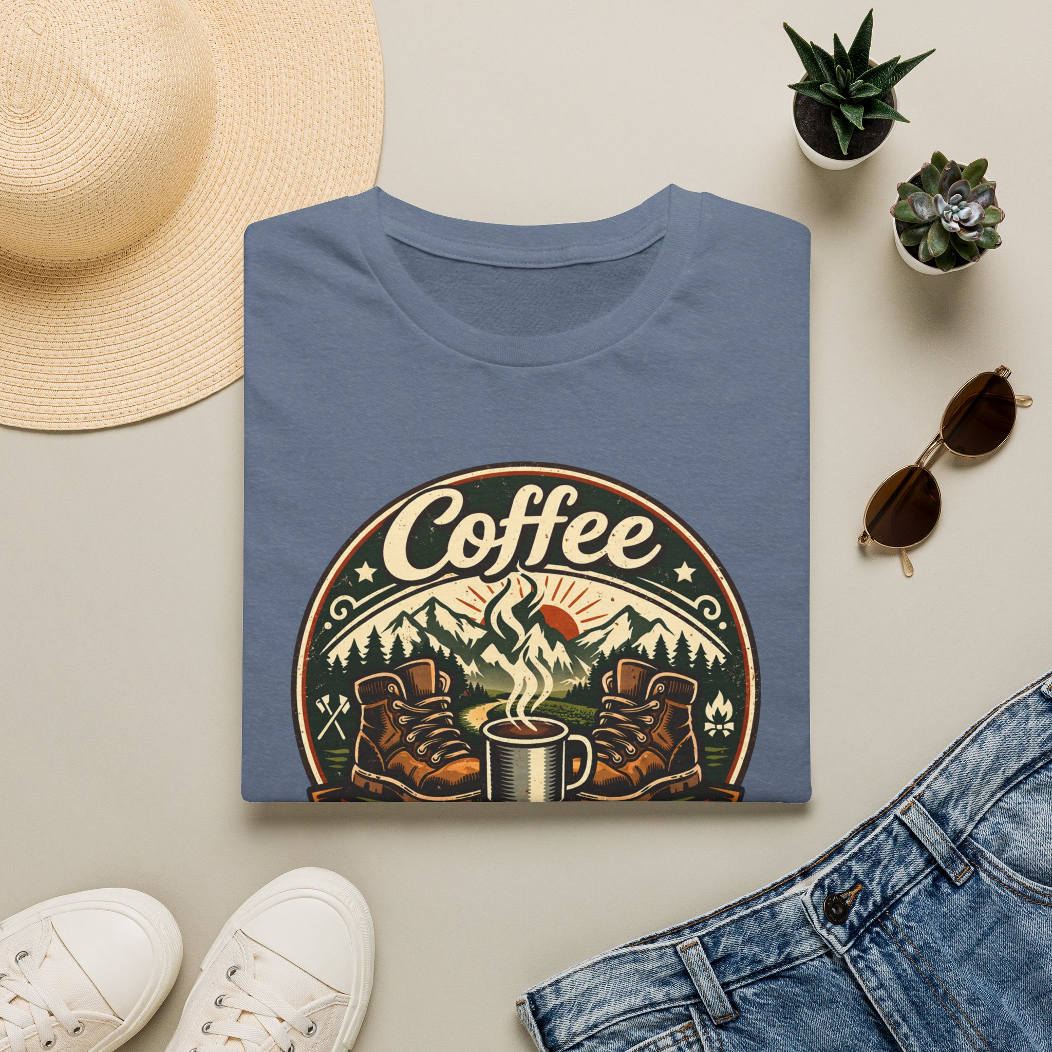 Coffee Before Miles Badge T-Shirt - Image 21