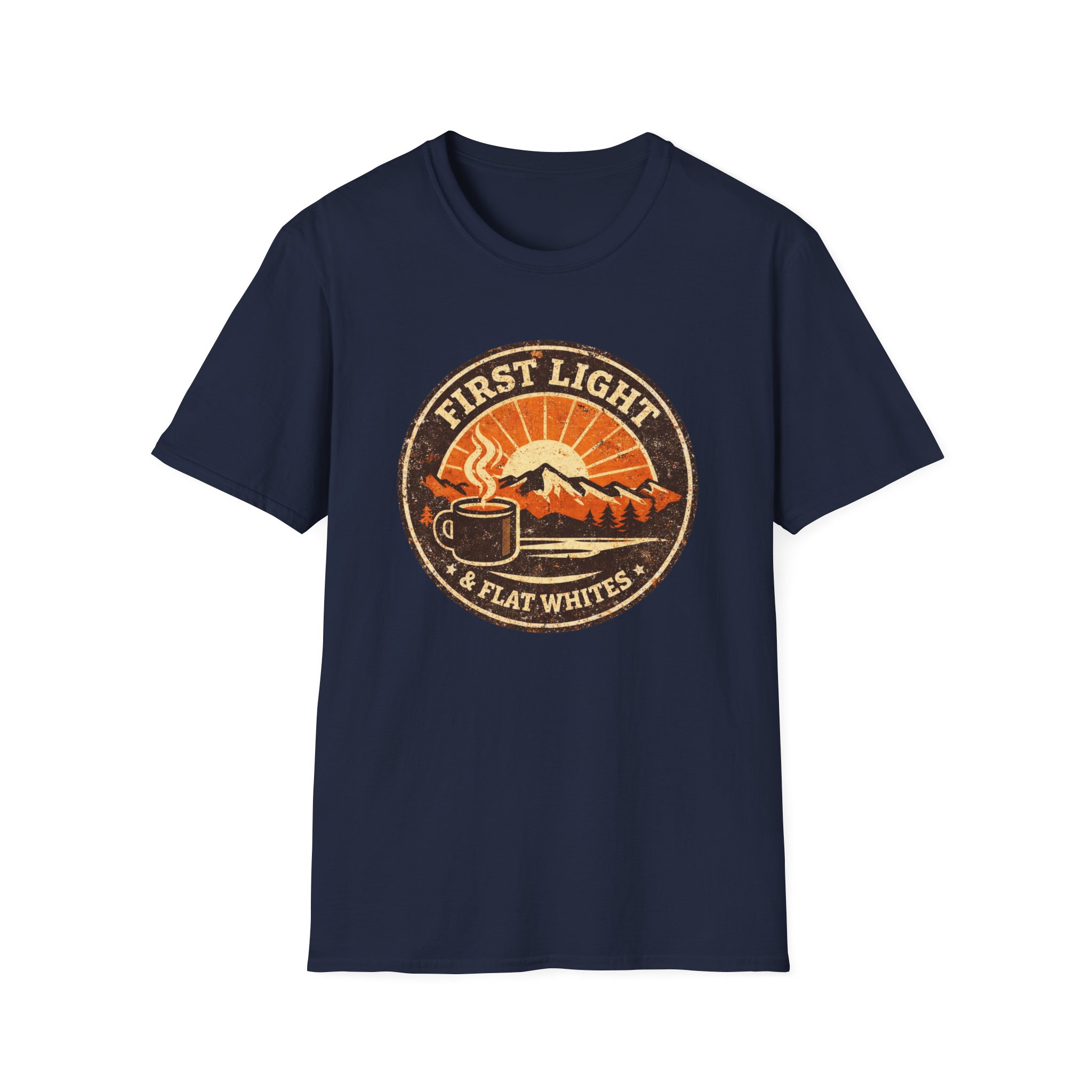 First Light & Flat Whites Distressed T-Shirt - Image 39