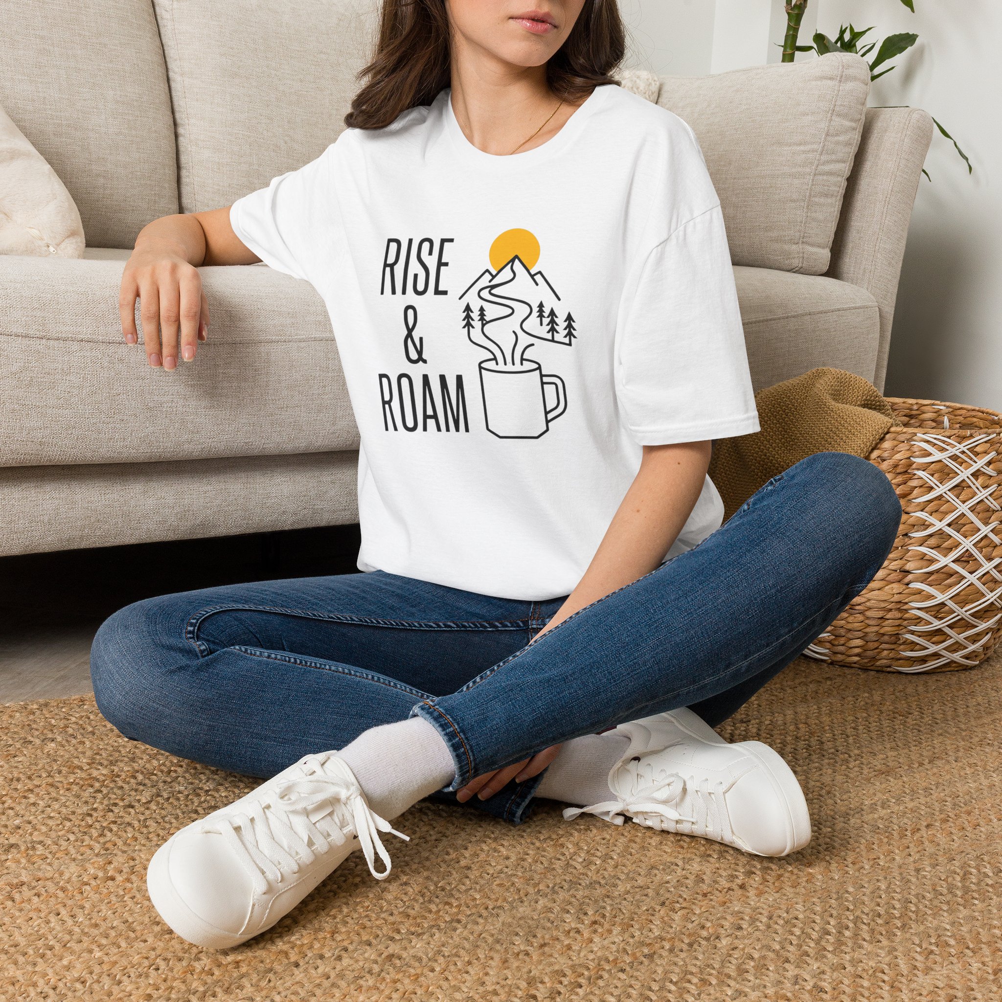 Rise and Roam Morning Mountain Mug Silhouette T-shirt - Image 2