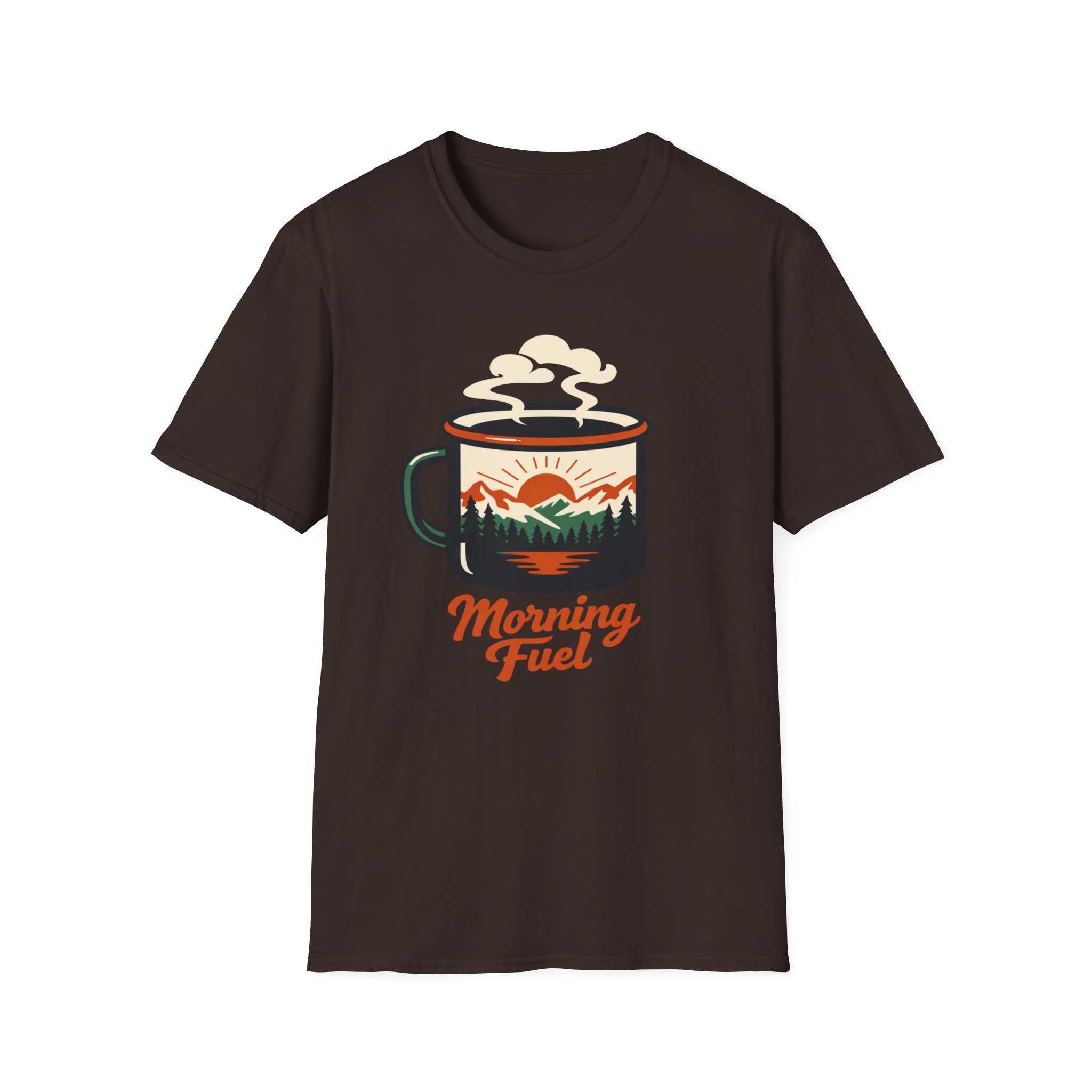 Morning Fuel Coffee T-Shirt — Mountains & Sunrise Graphic - Image 11