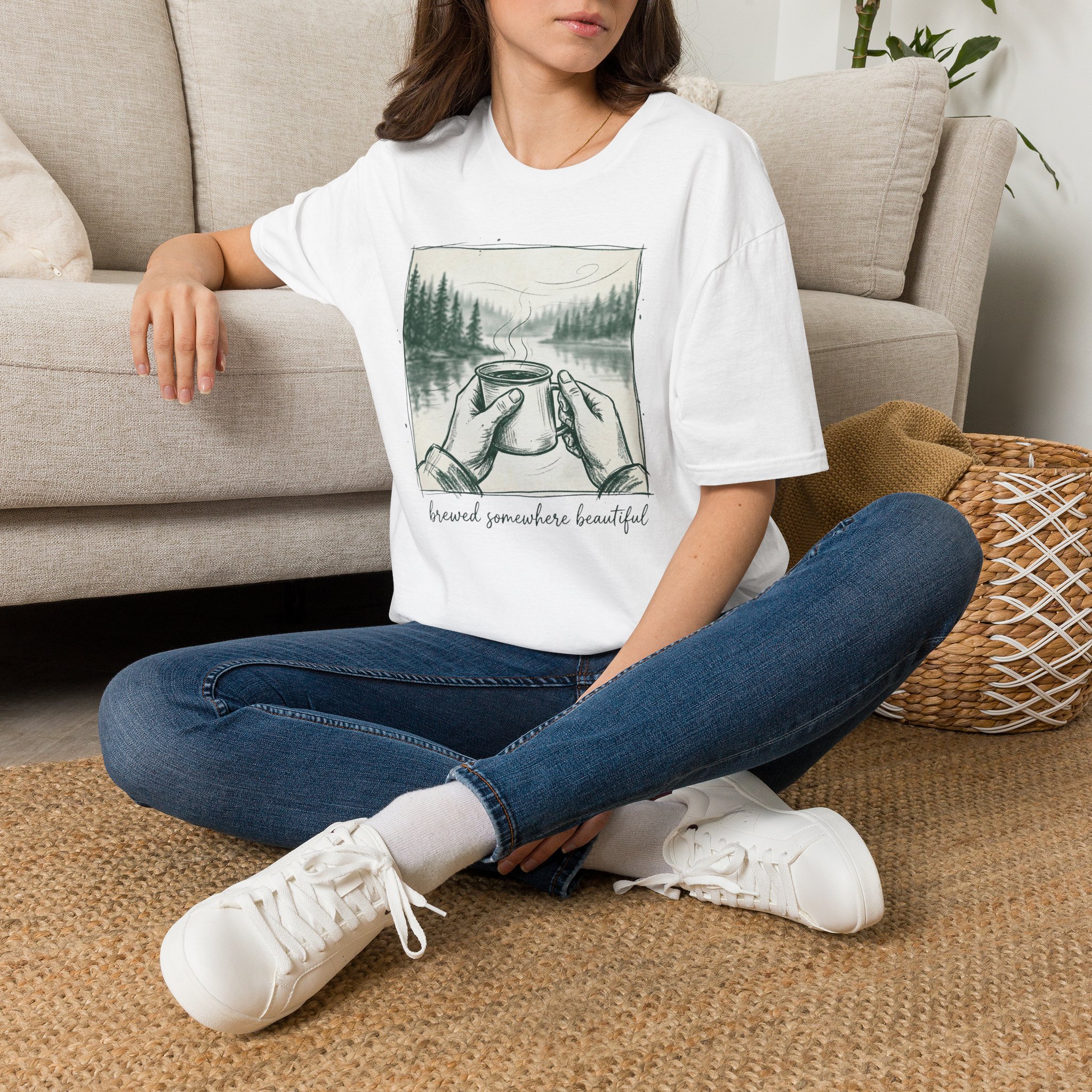 Brewed Somewhere Beautiful Sketch T-Shirt - Image 2