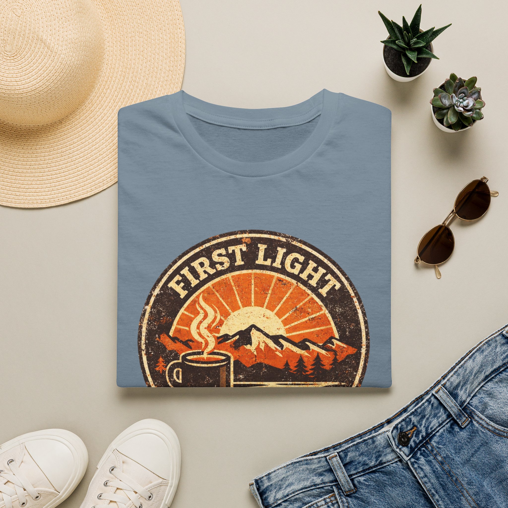 First Light & Flat Whites Distressed T-Shirt - Image 33