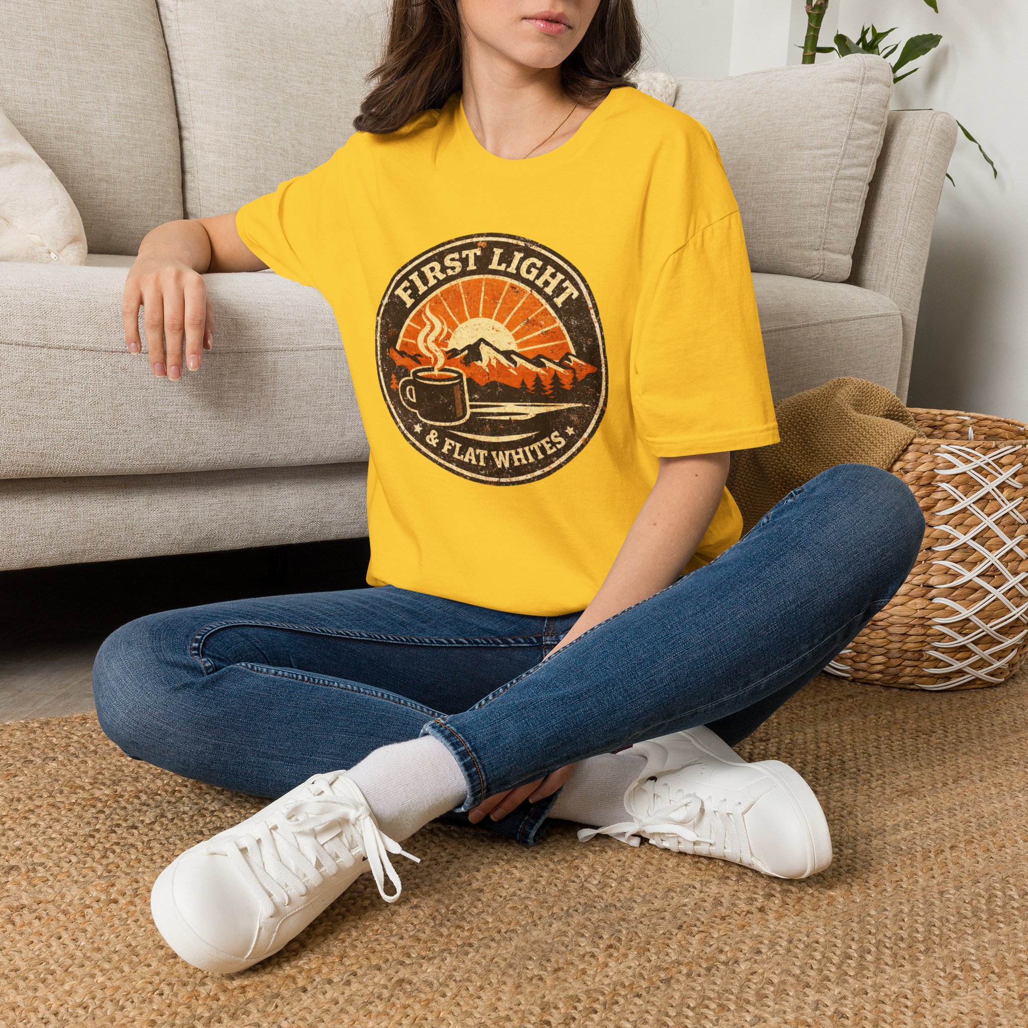 First Light & Flat Whites Distressed T-Shirt - Image 22