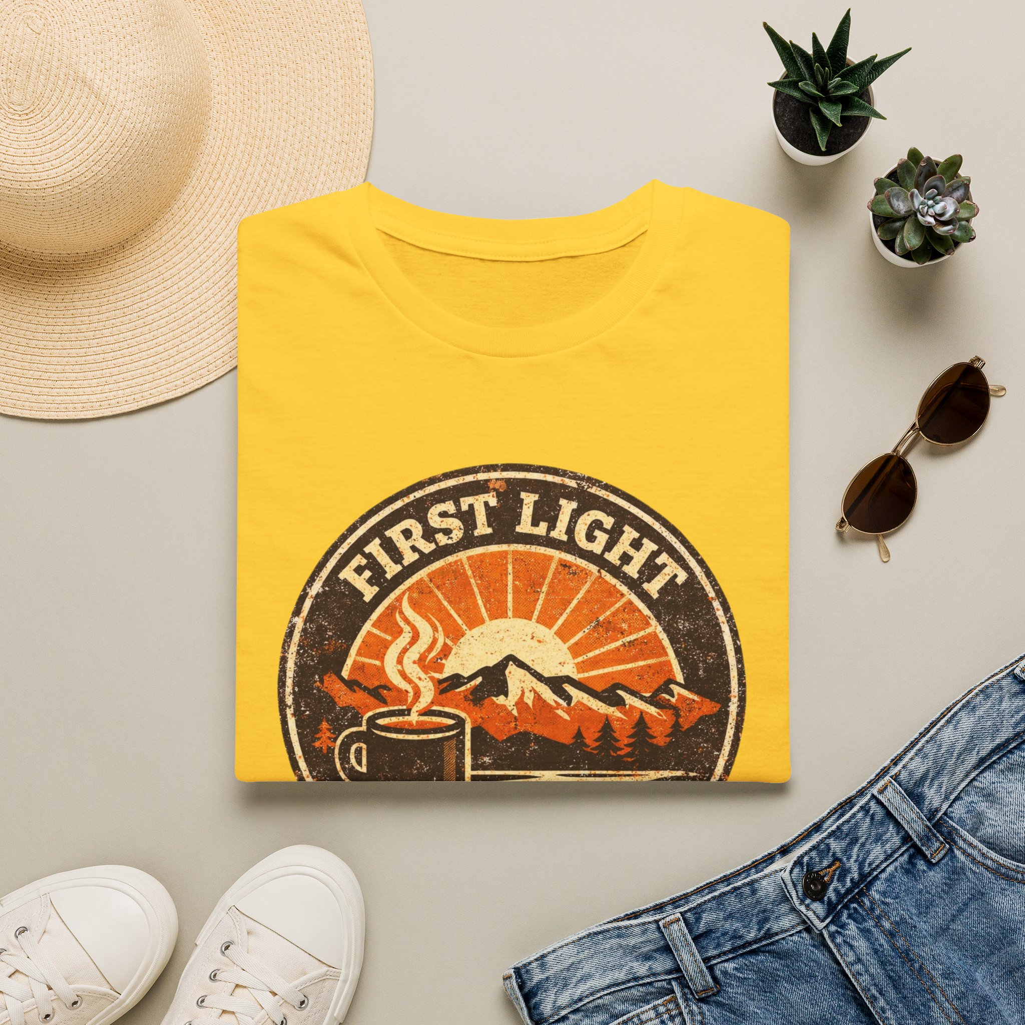 First Light & Flat Whites Distressed T-Shirt - Image 21