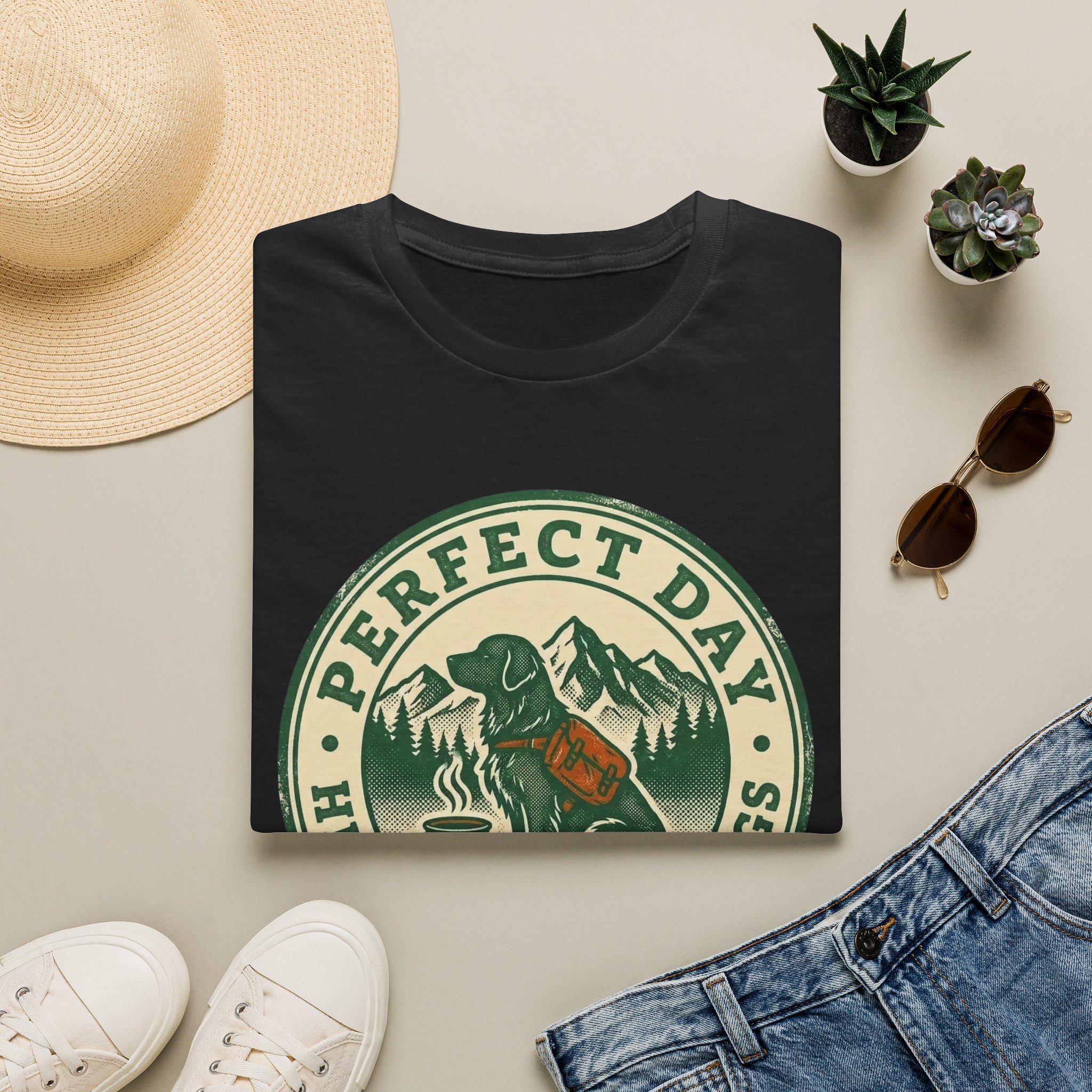Perfect Day - Hiking Coffee Dogs T-Shirt - Image 5