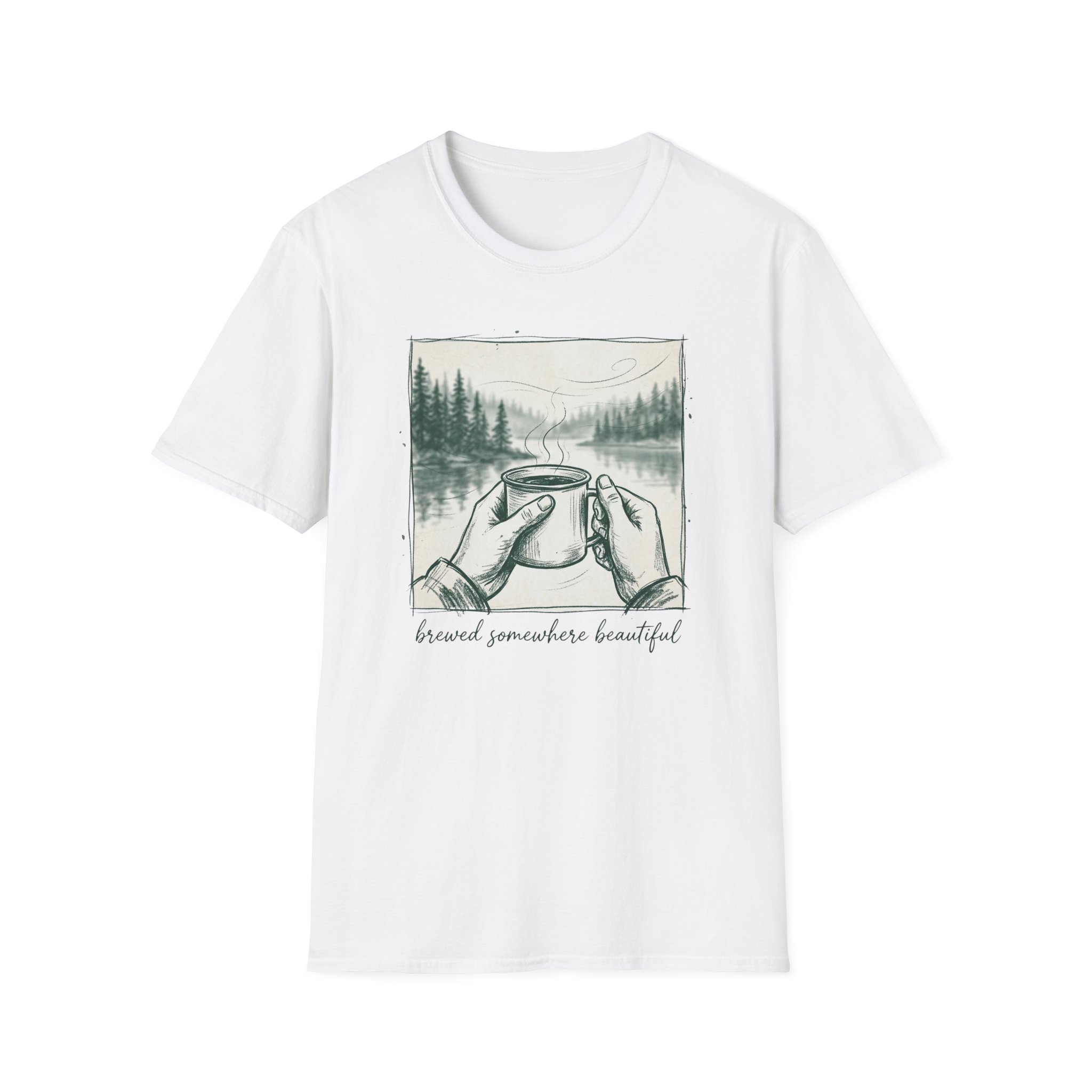 Brewed Somewhere Beautiful Sketch T-Shirt - Image 3