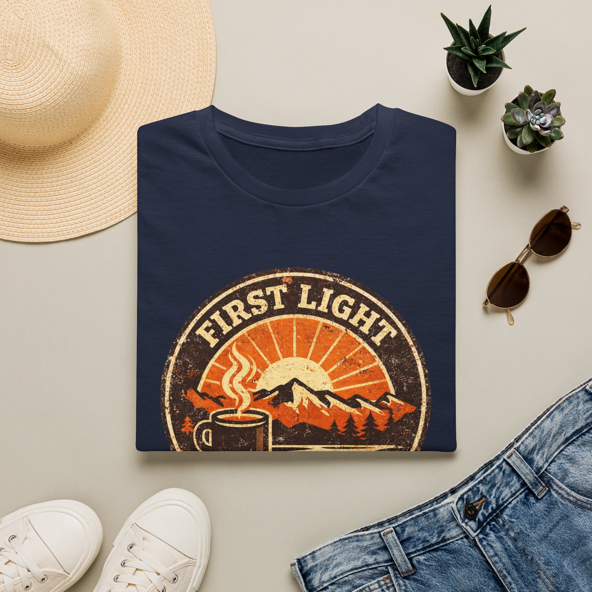 First Light & Flat Whites Distressed T-Shirt - Image 37