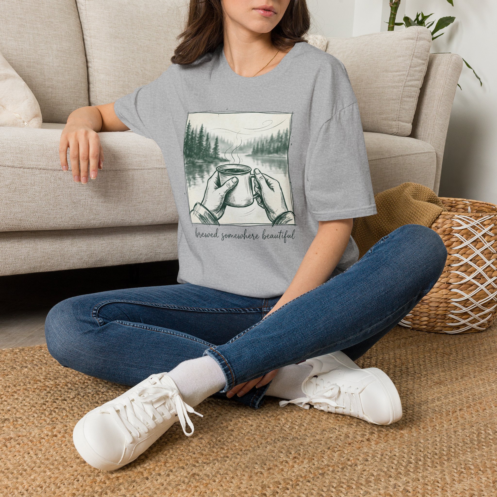 Brewed Somewhere Beautiful Sketch T-Shirt - Image 6
