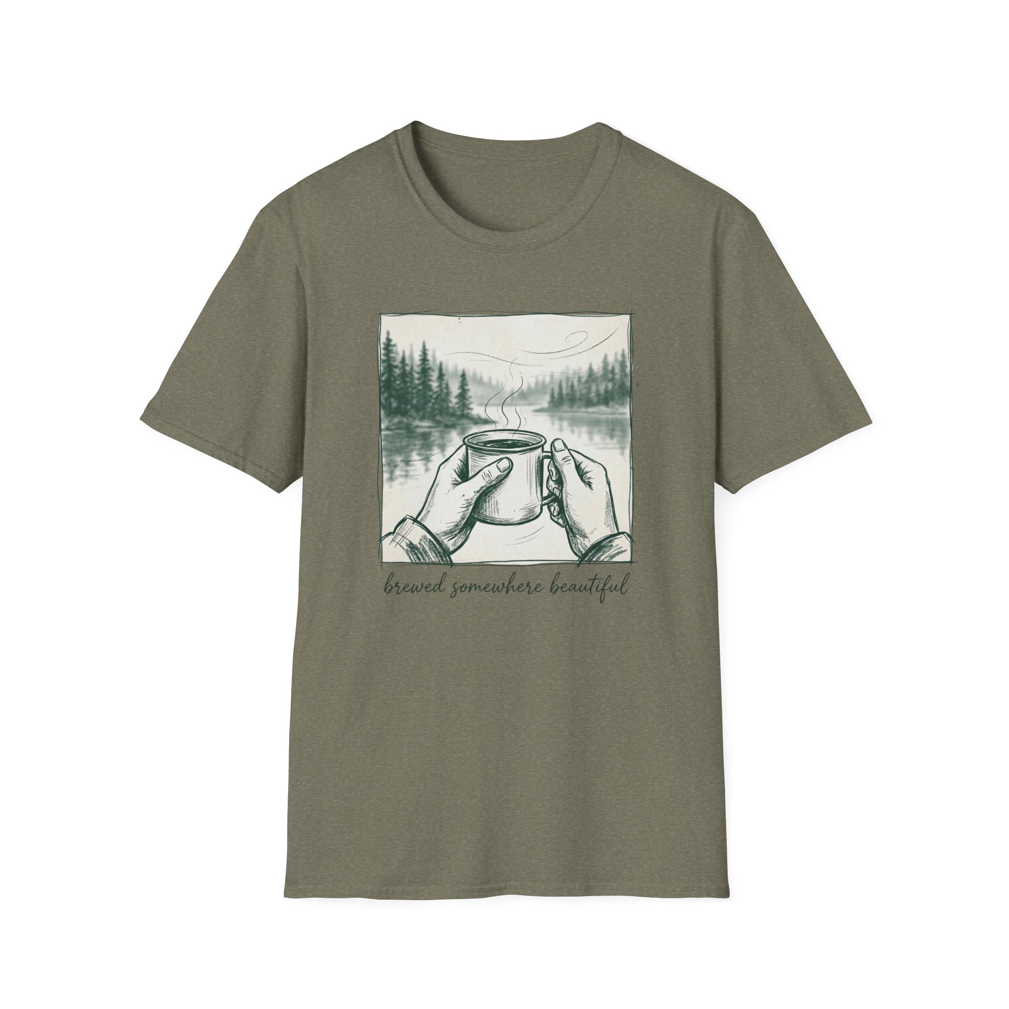 Brewed Somewhere Beautiful Sketch T-Shirt - Image 11