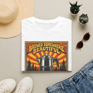 Brewed Somewhere Beautiful Poster Style T-shirt