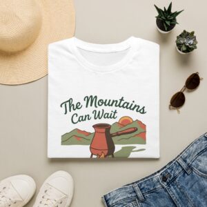 The Mountains Can Wait Campfire Coffee Pot T-shirt