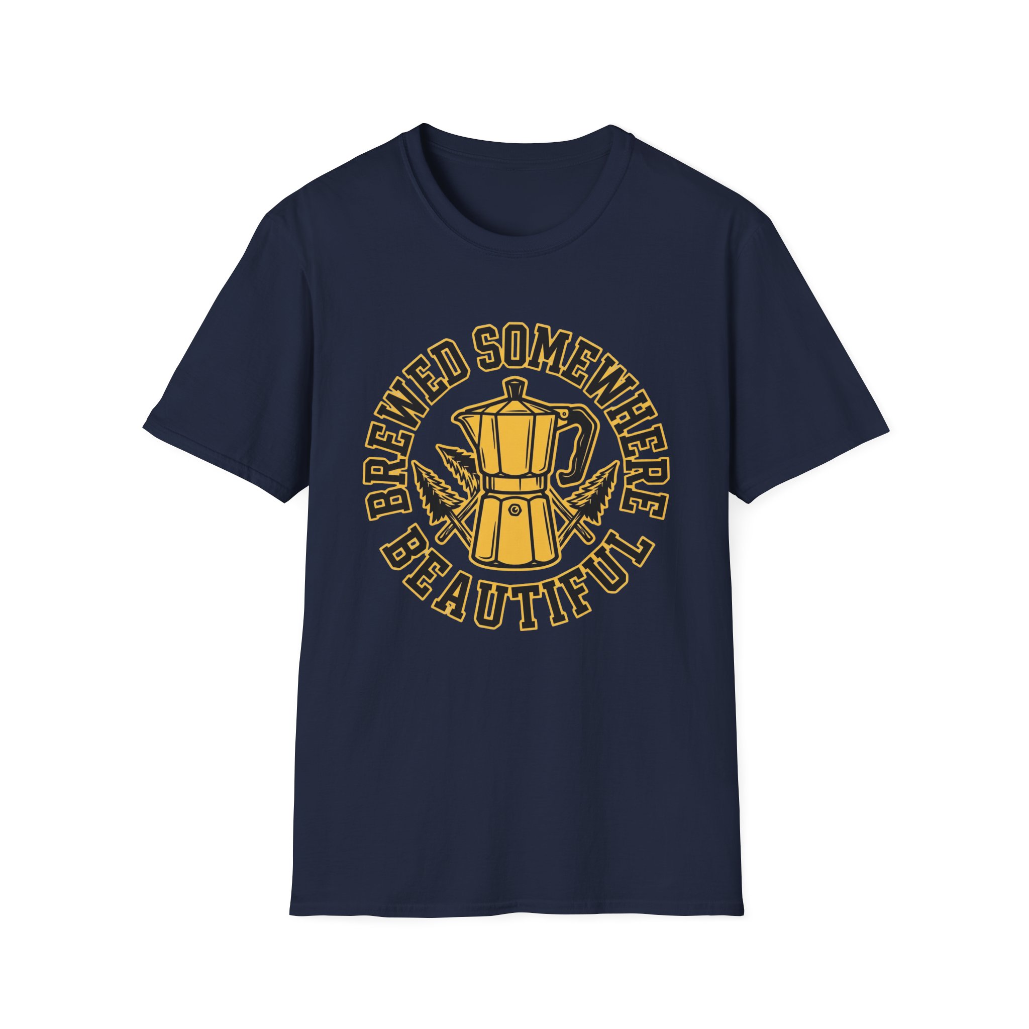 Brewed Somewhere Beautiful Coffee Pot & Tree T-Shirt - Image 31