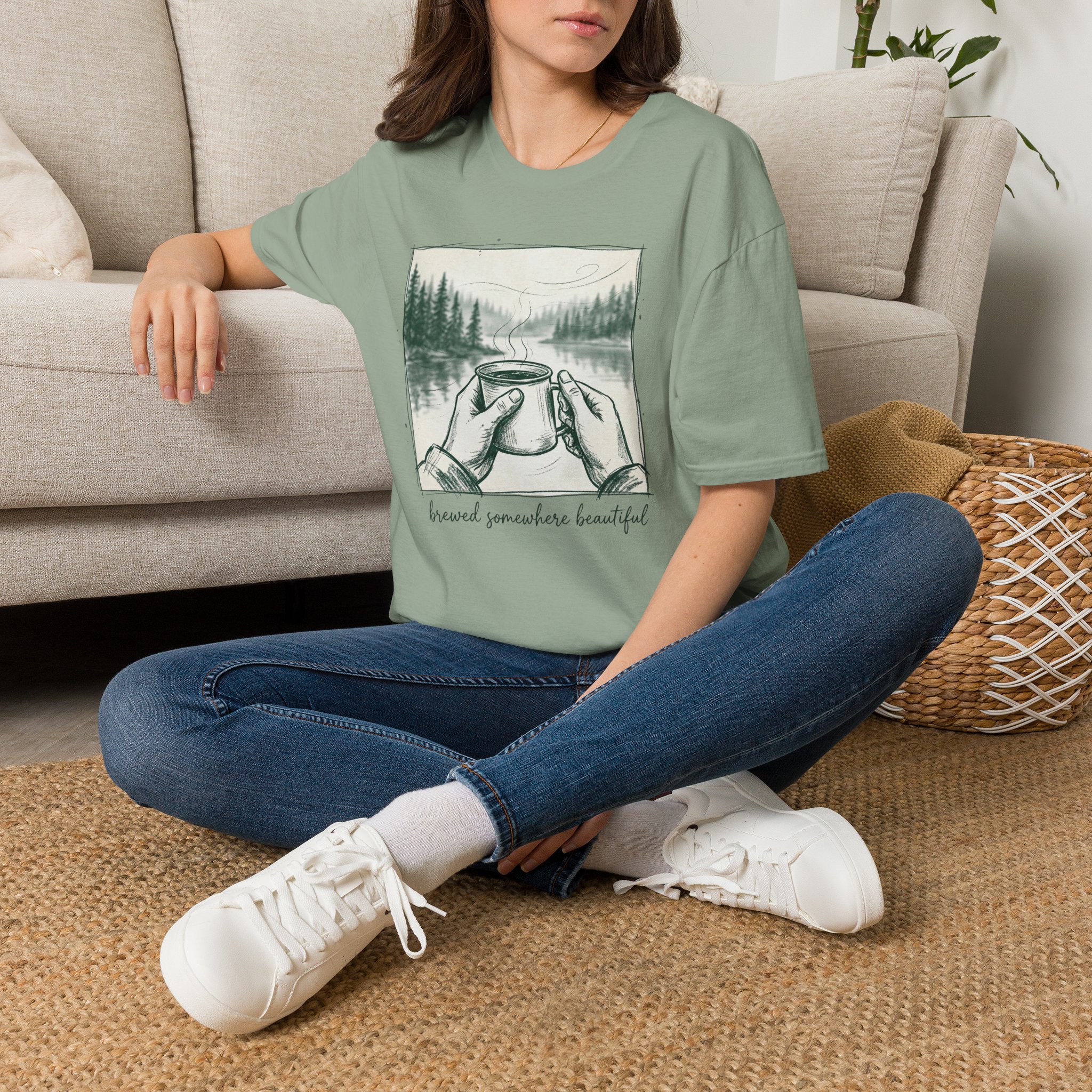 Brewed Somewhere Beautiful Sketch T-Shirt - Image 14