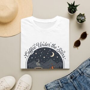 Coffee Under The Stars Cartoon Style T-Shirt