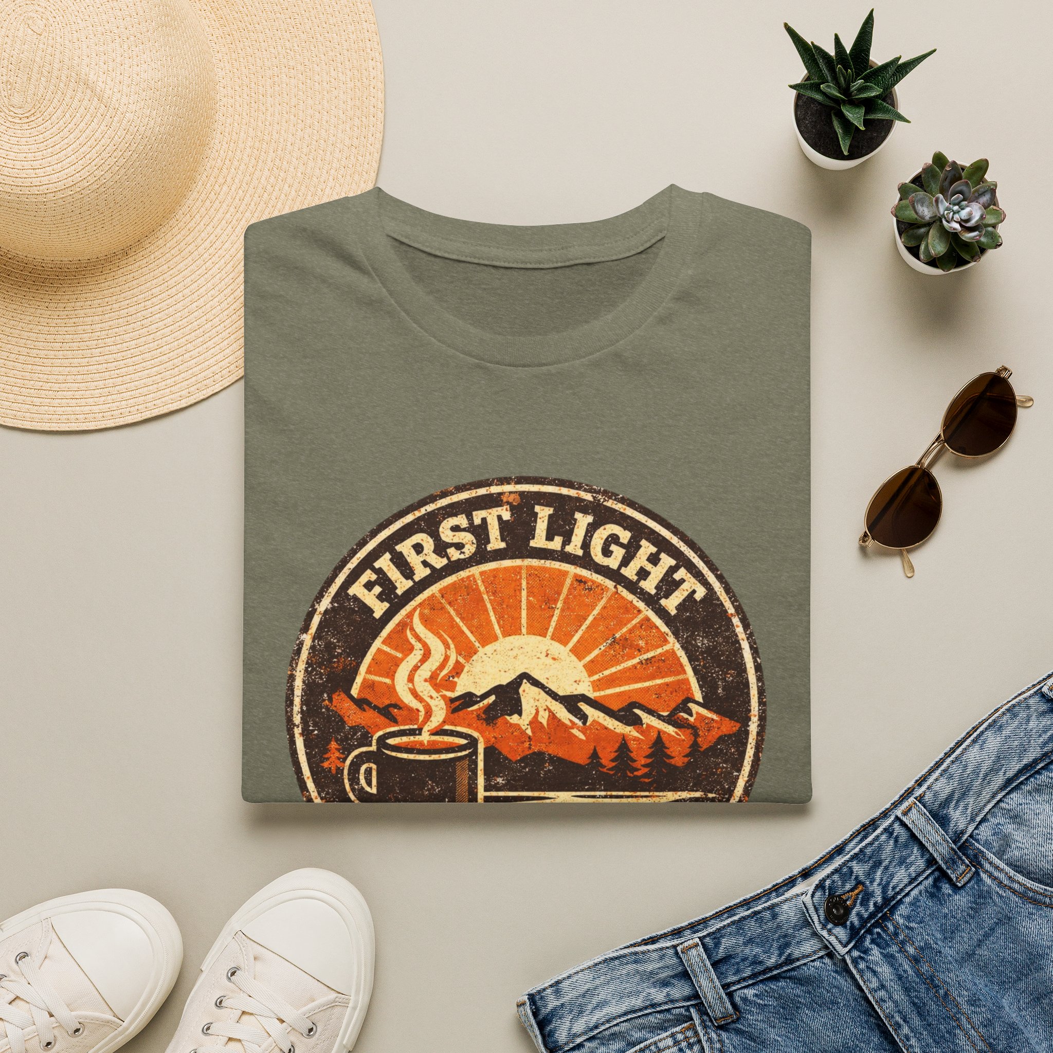 First Light & Flat Whites Distressed T-Shirt - Image 25