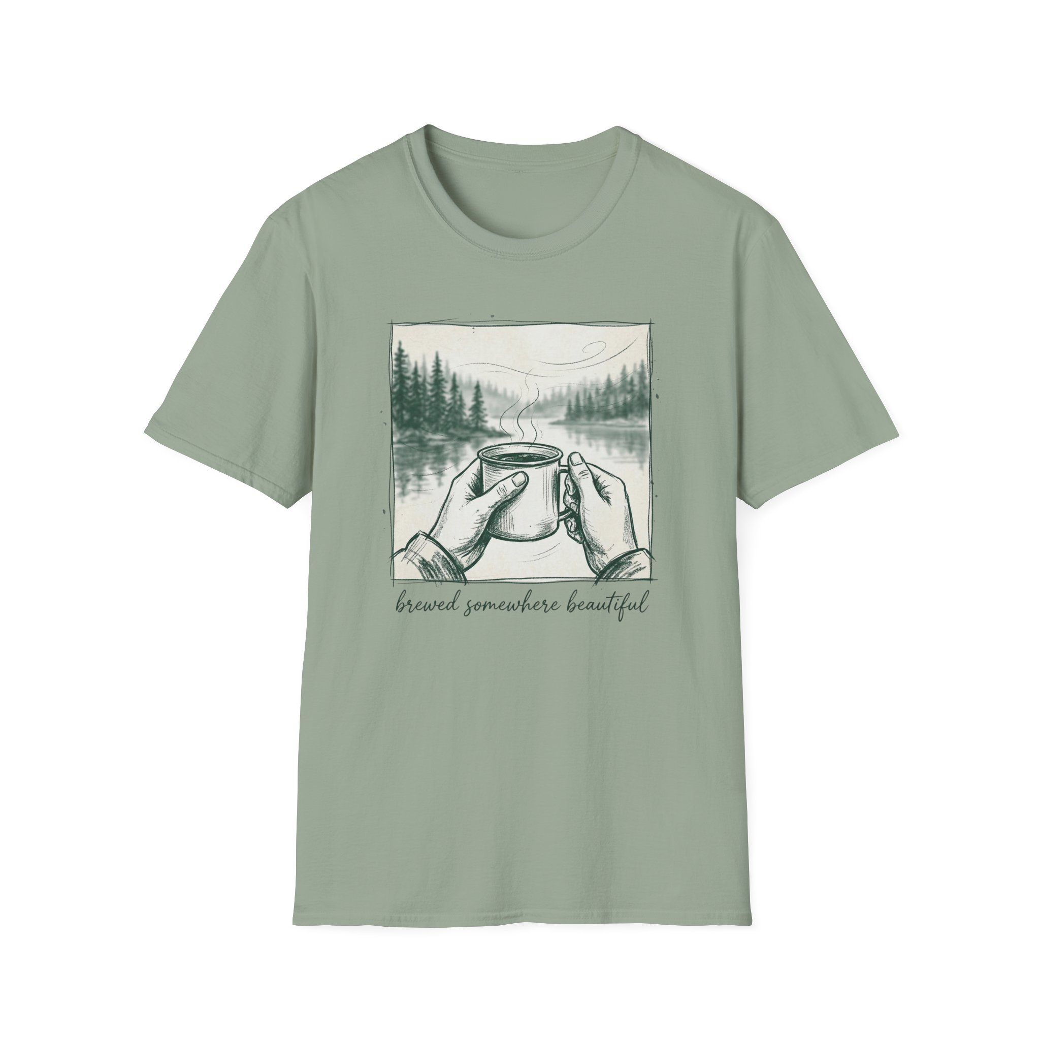 Brewed Somewhere Beautiful Sketch T-Shirt - Image 15