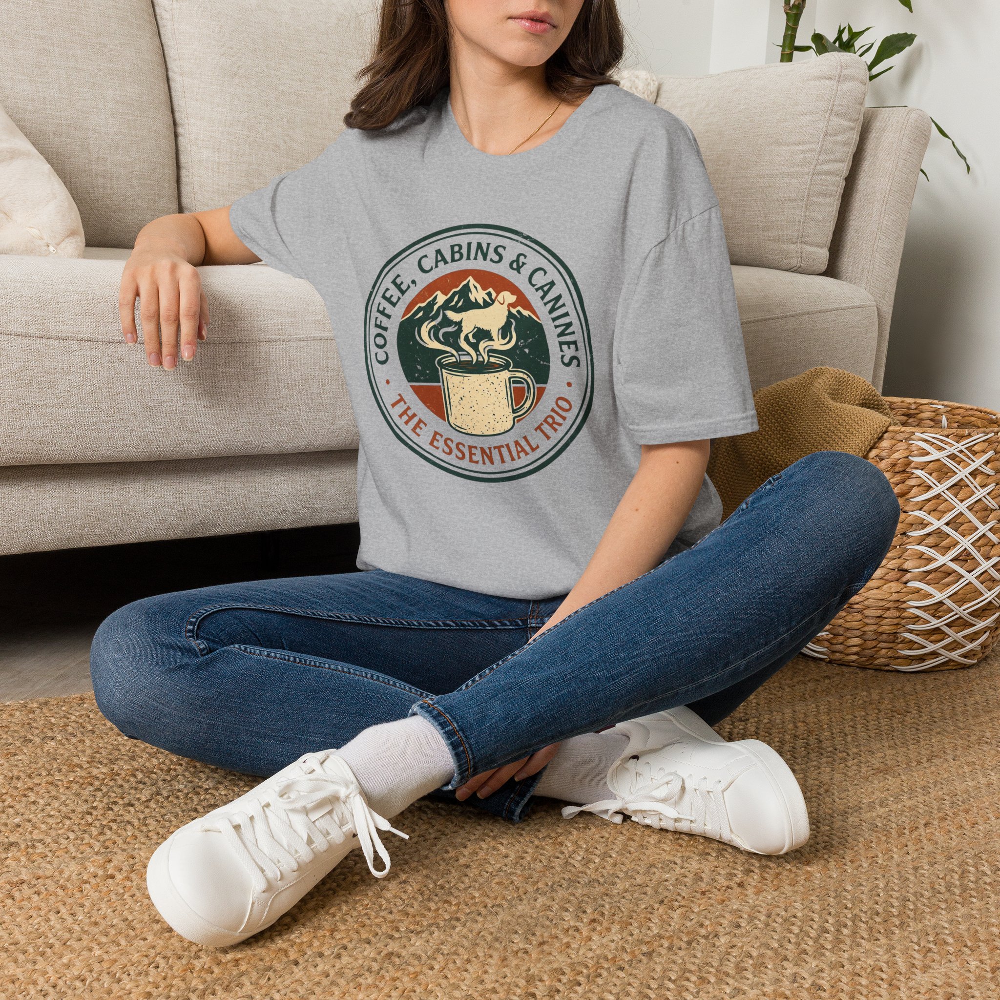 Coffee, Cabins & Canines - The Essential Trio T-Shirt - Image 6