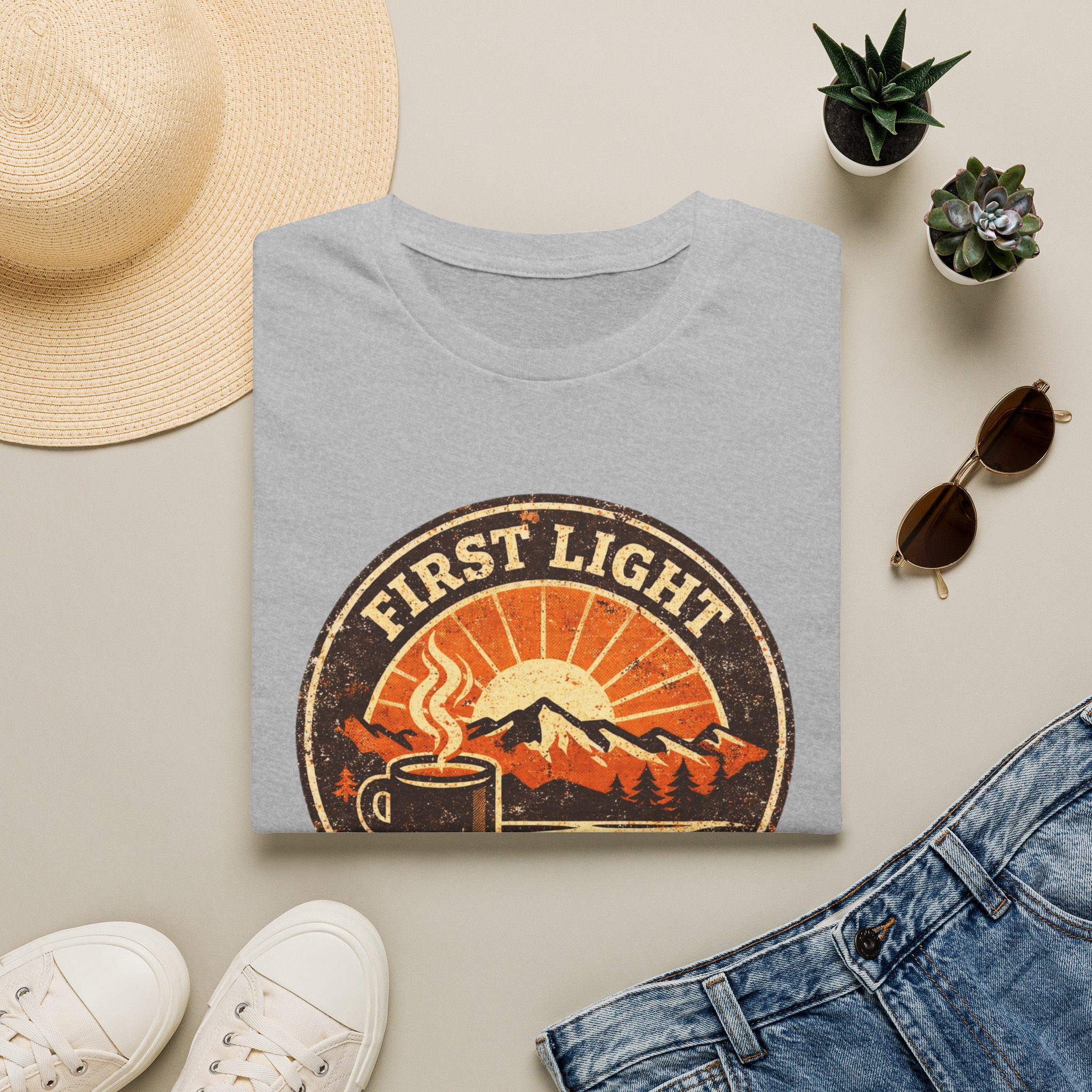 First Light & Flat Whites Distressed T-Shirt - Image 9