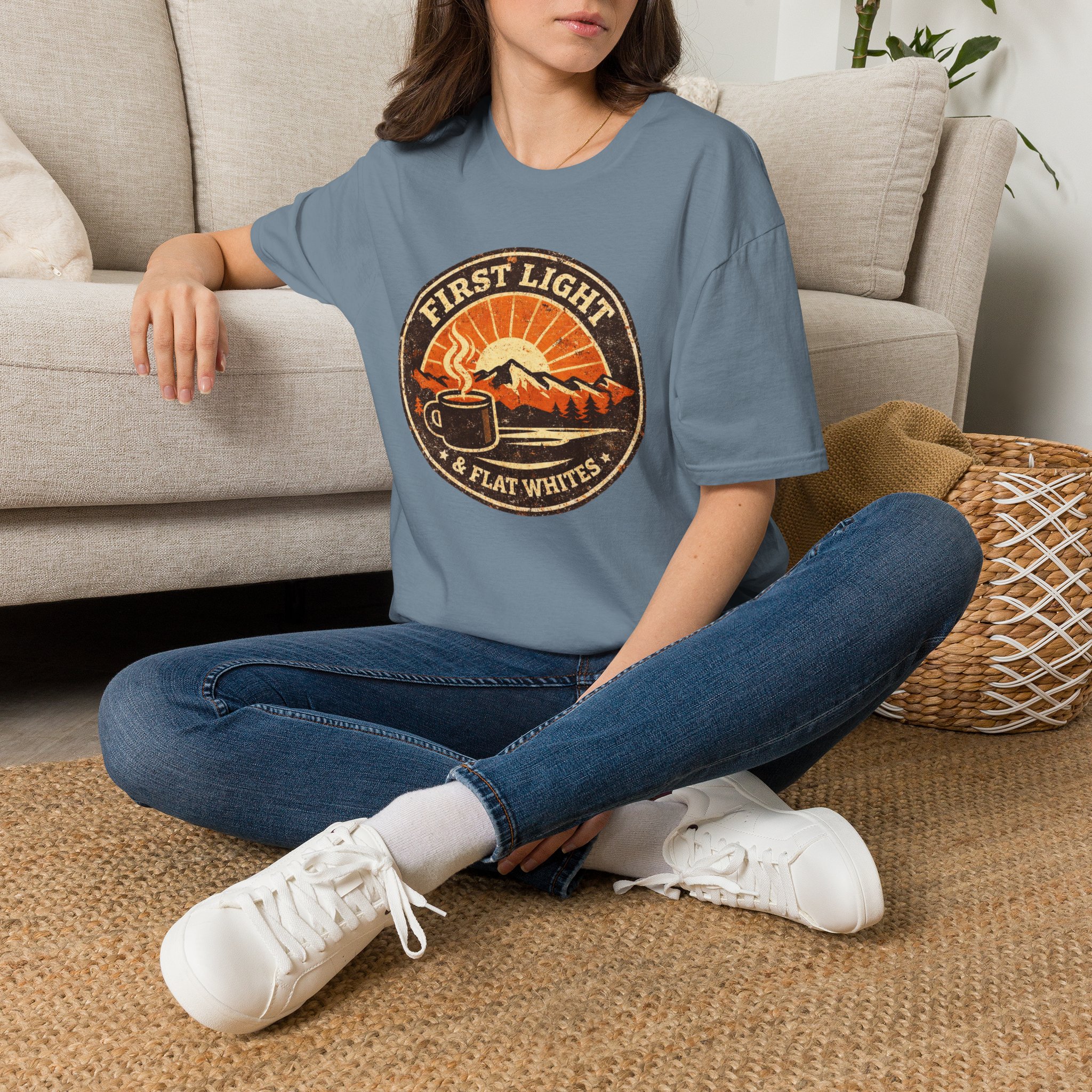 First Light & Flat Whites Distressed T-Shirt - Image 34