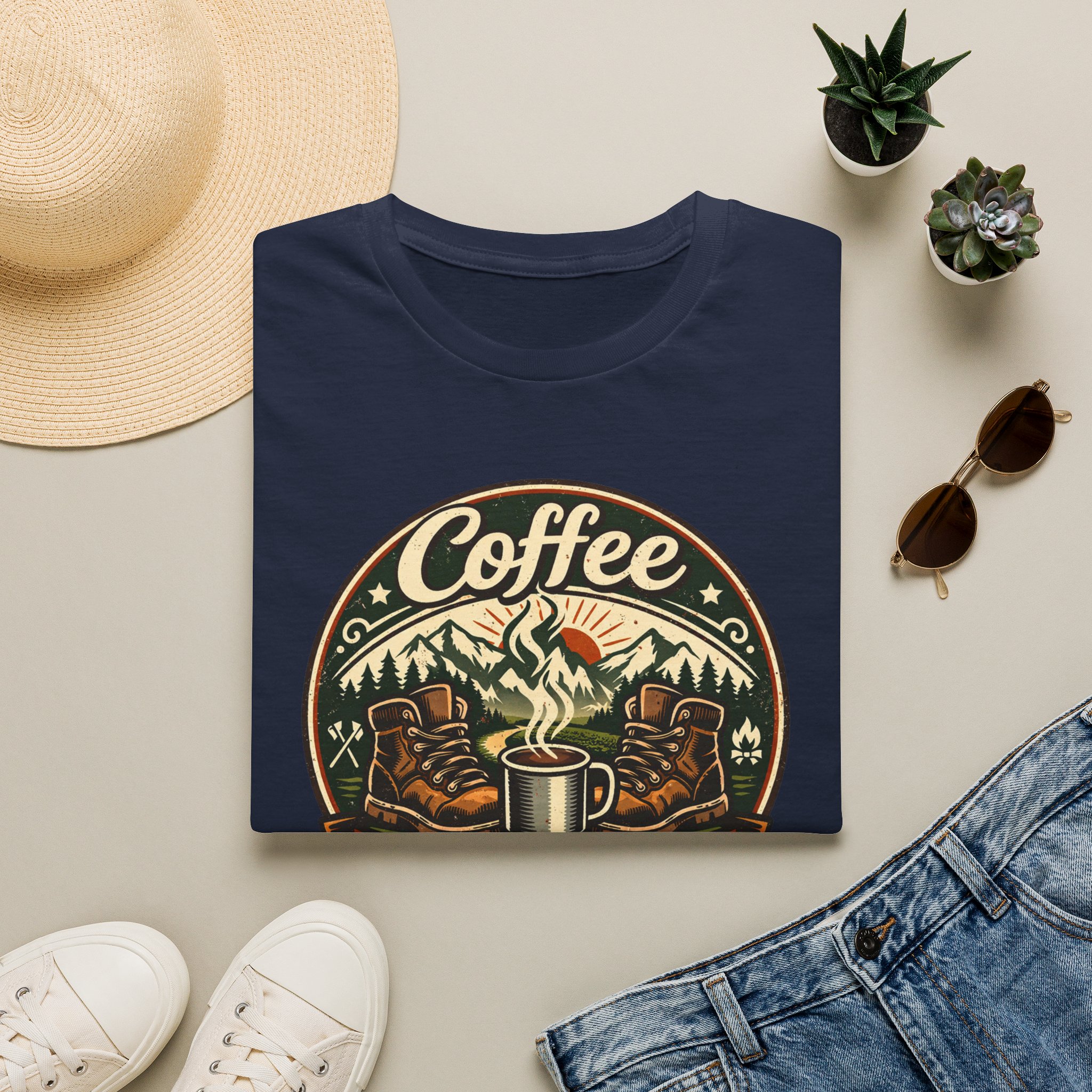 Coffee Before Miles Badge T-Shirt - Image 29