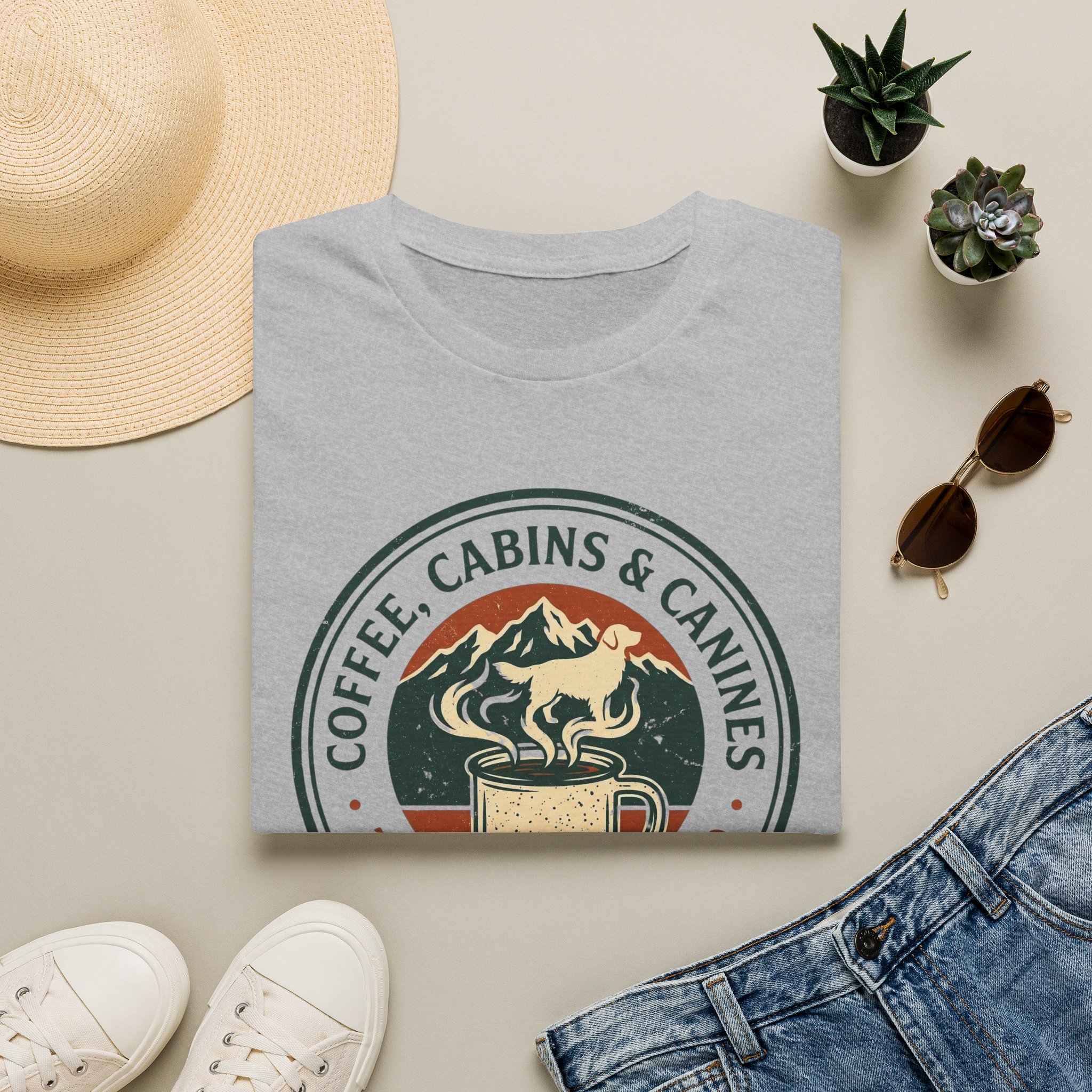 Coffee, Cabins & Canines - The Essential Trio T-Shirt - Image 5