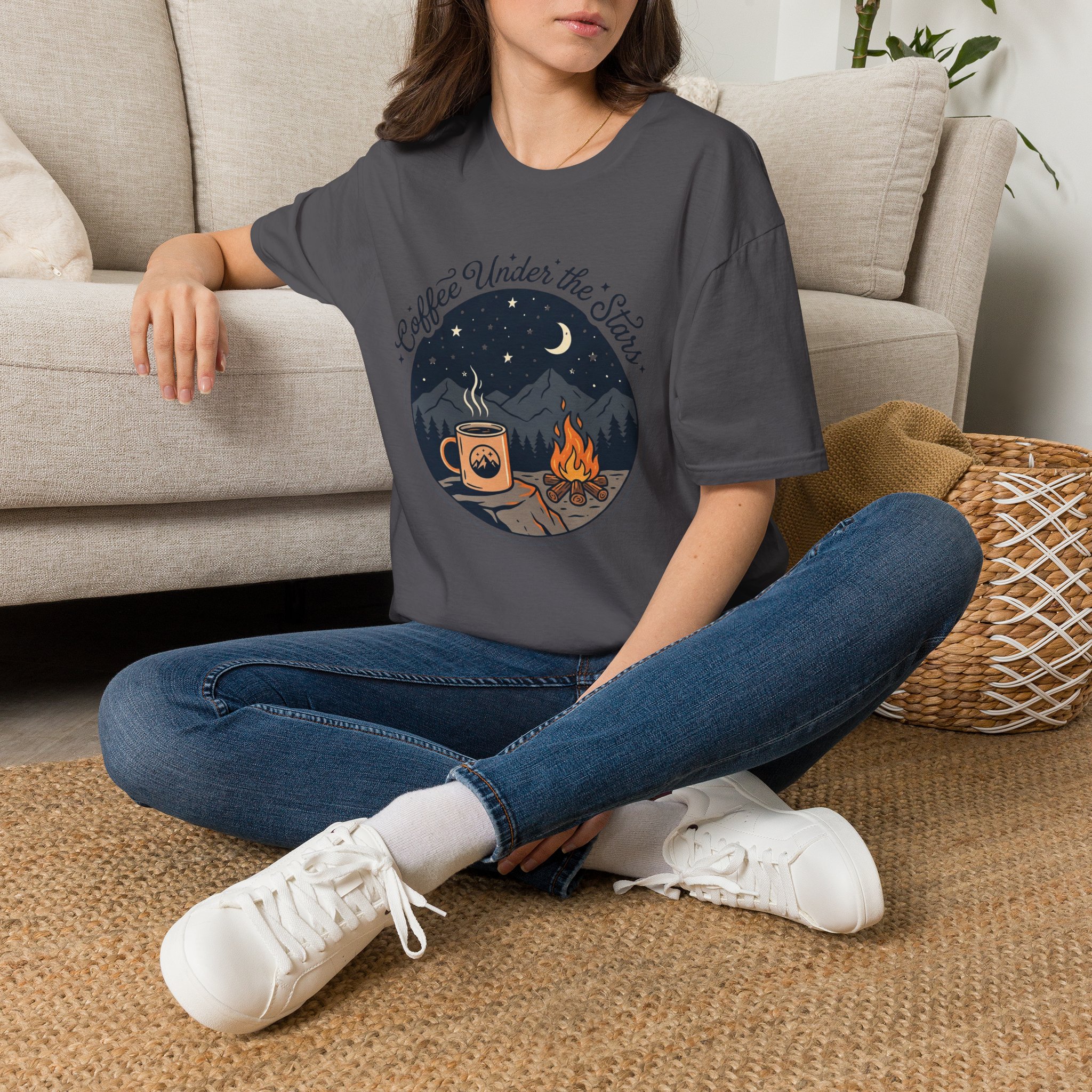 Coffee Under The Stars Cartoon Style T-Shirt - Image 18