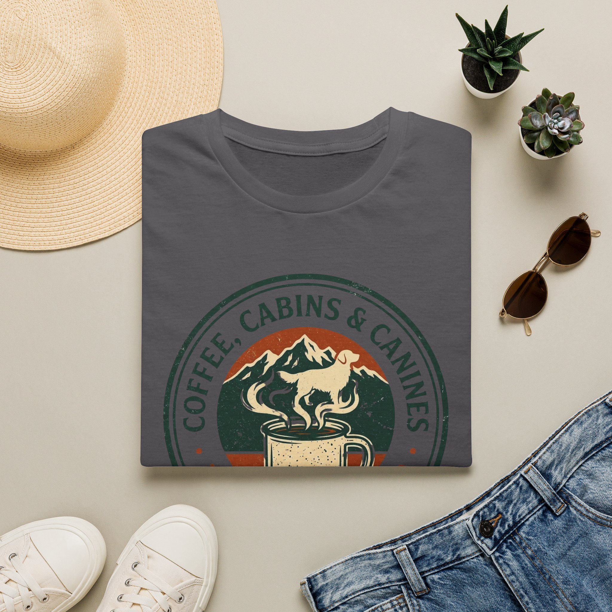 Coffee, Cabins & Canines - The Essential Trio T-Shirt - Image 21