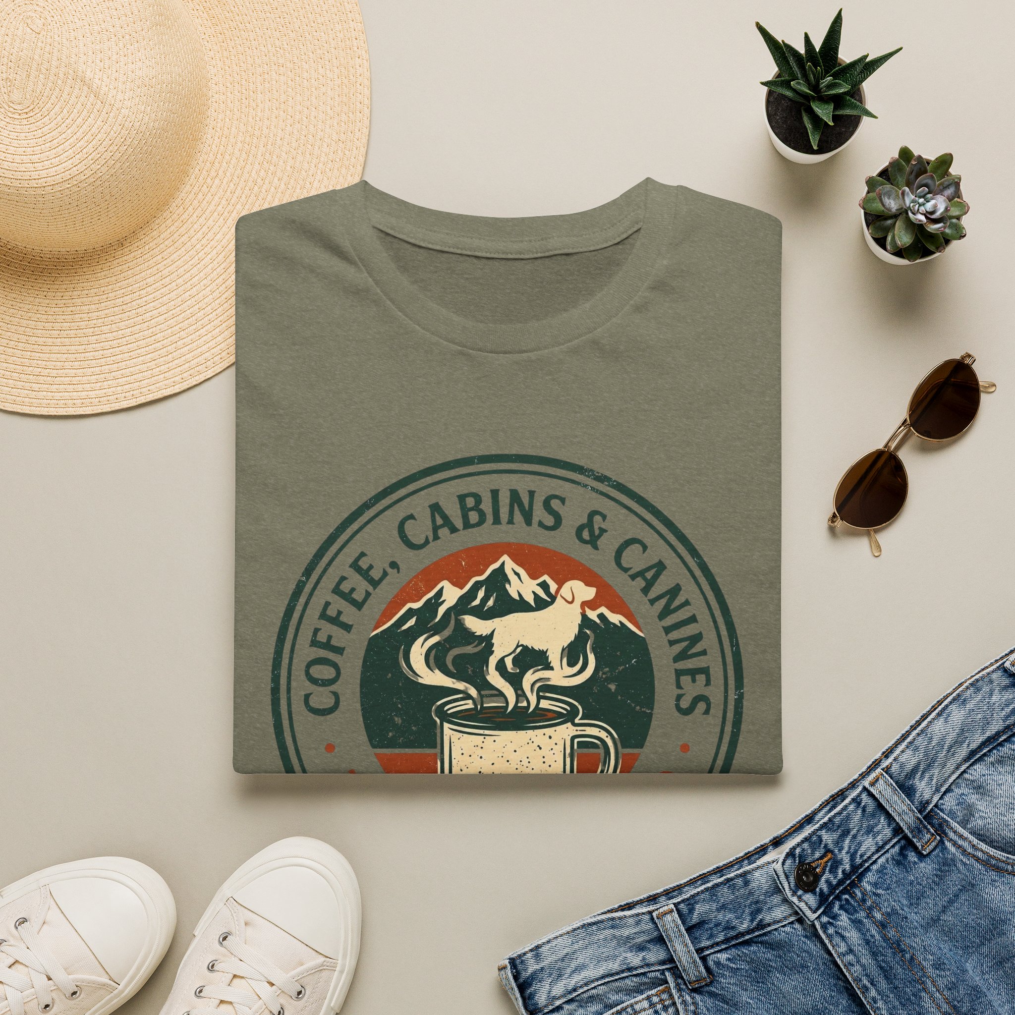 Coffee, Cabins & Canines - The Essential Trio T-Shirt - Image 9